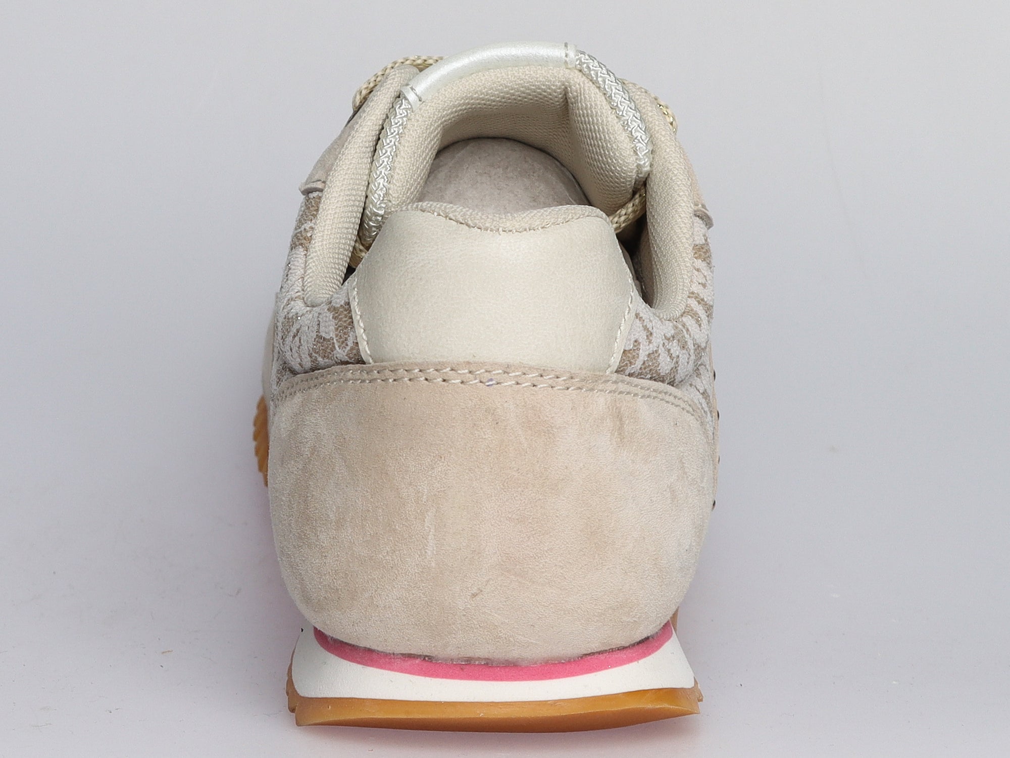 Damen Sneaker aus Veloursleder mit Spitze in Beige TessutoLA BALLERINA | Art. W25924 - La Ballerina