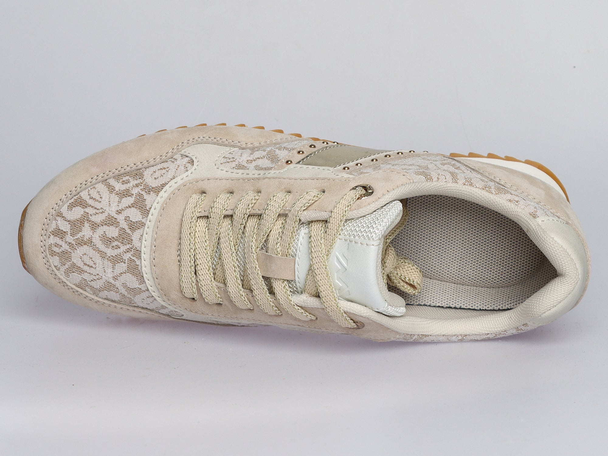 Damen Sneaker aus Veloursleder mit Spitze in Beige TessutoLA BALLERINA | Art. W25924 - La Ballerina