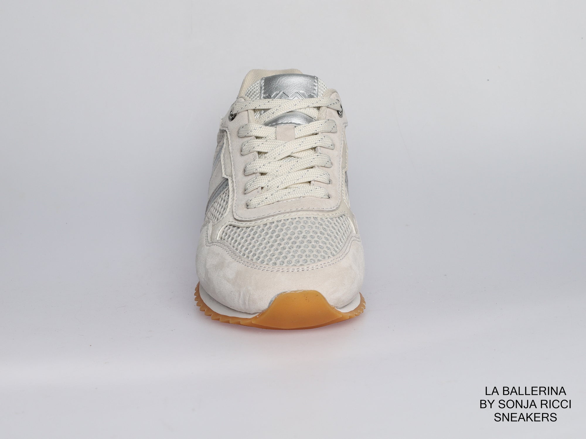 Damen Sneaker aus Veloursleder mit Spitze | Beige | LA BALLERINA | Art. W25924