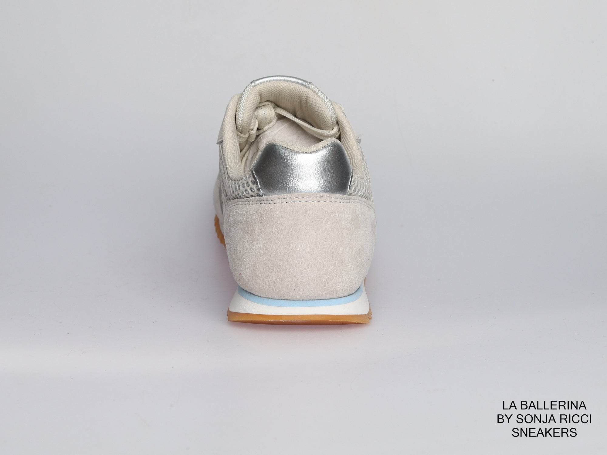 Damen Sneaker aus Veloursleder mit Spitze | Beige | LA BALLERINA | Art. W25924