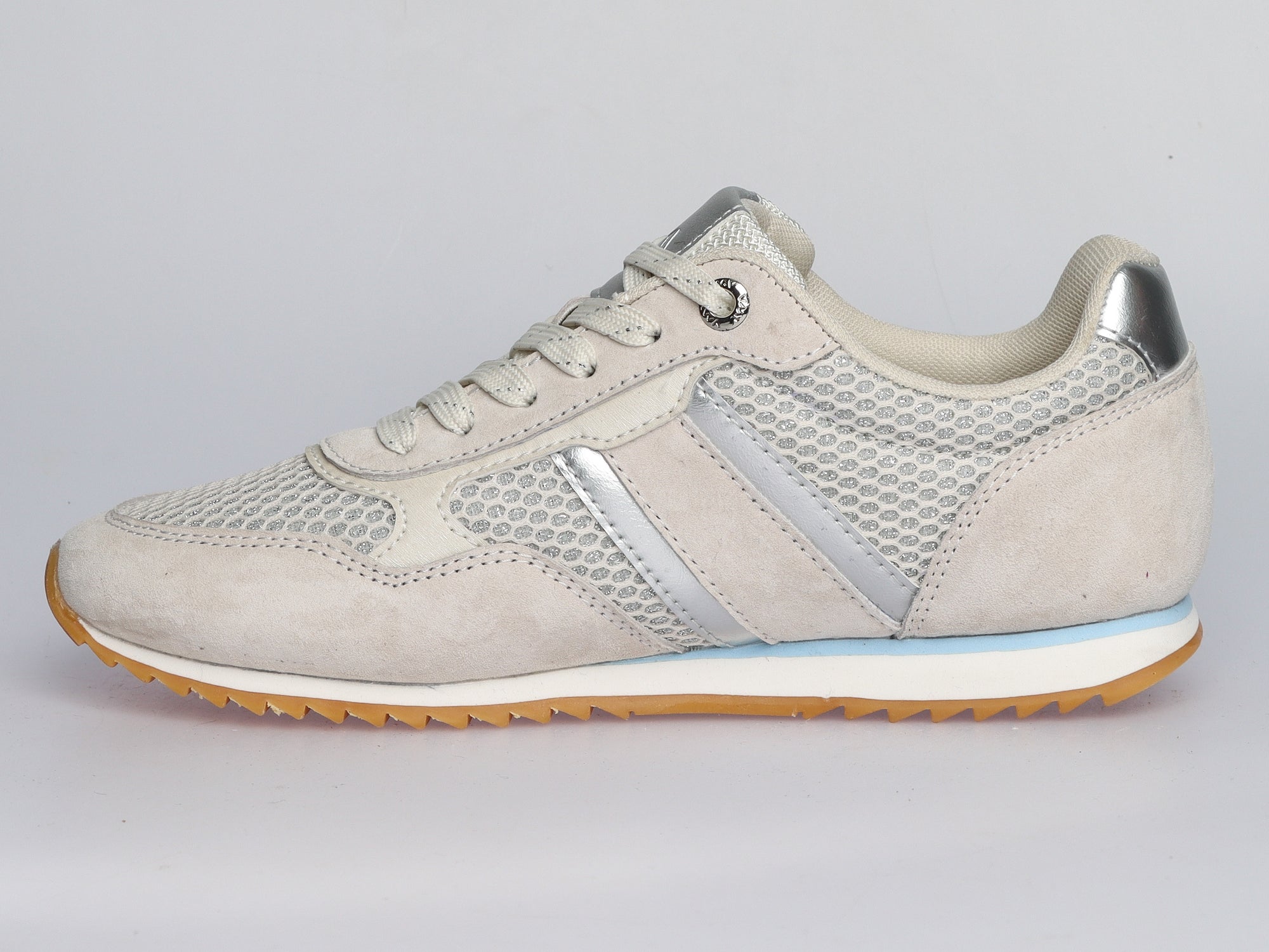 Damen Sneaker aus Veloursleder mit Spitze | GRAU | LA BALLERINA | Art. W25924 - La Ballerina