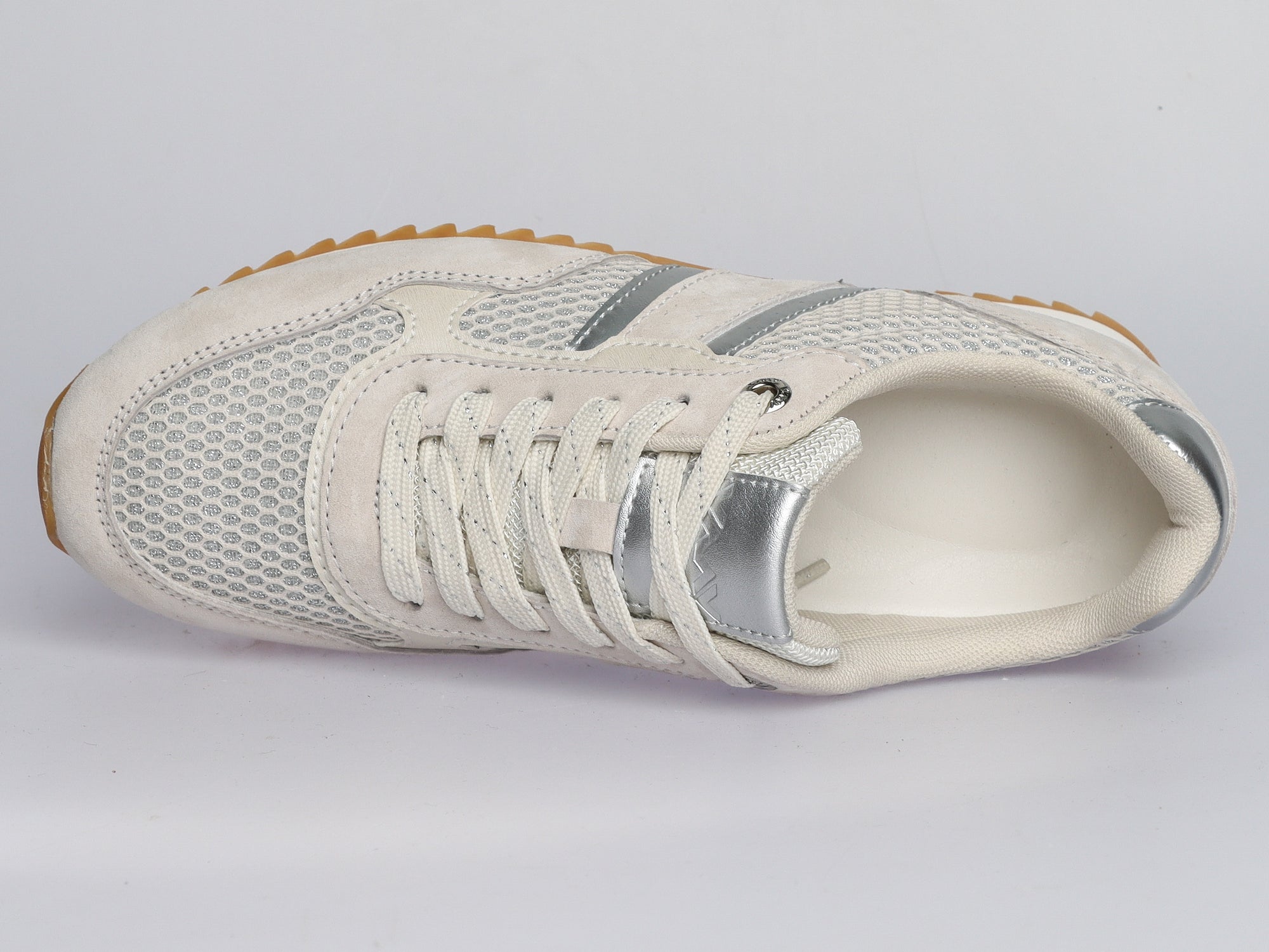 Damen Sneaker aus Veloursleder mit Spitze | GRAU | LA BALLERINA | Art. W25924 - La Ballerina