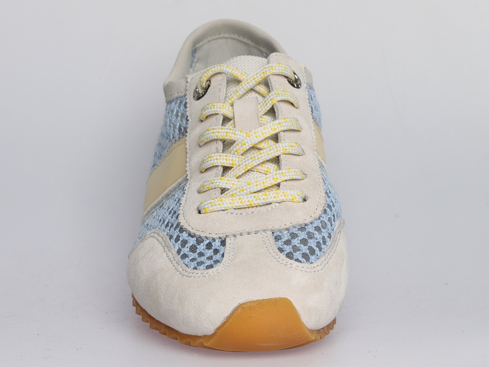 Damen Sneaker aus Veloursleder mit Mesh in Beige | LA BALLERINA | Art. W25924 - La Ballerina