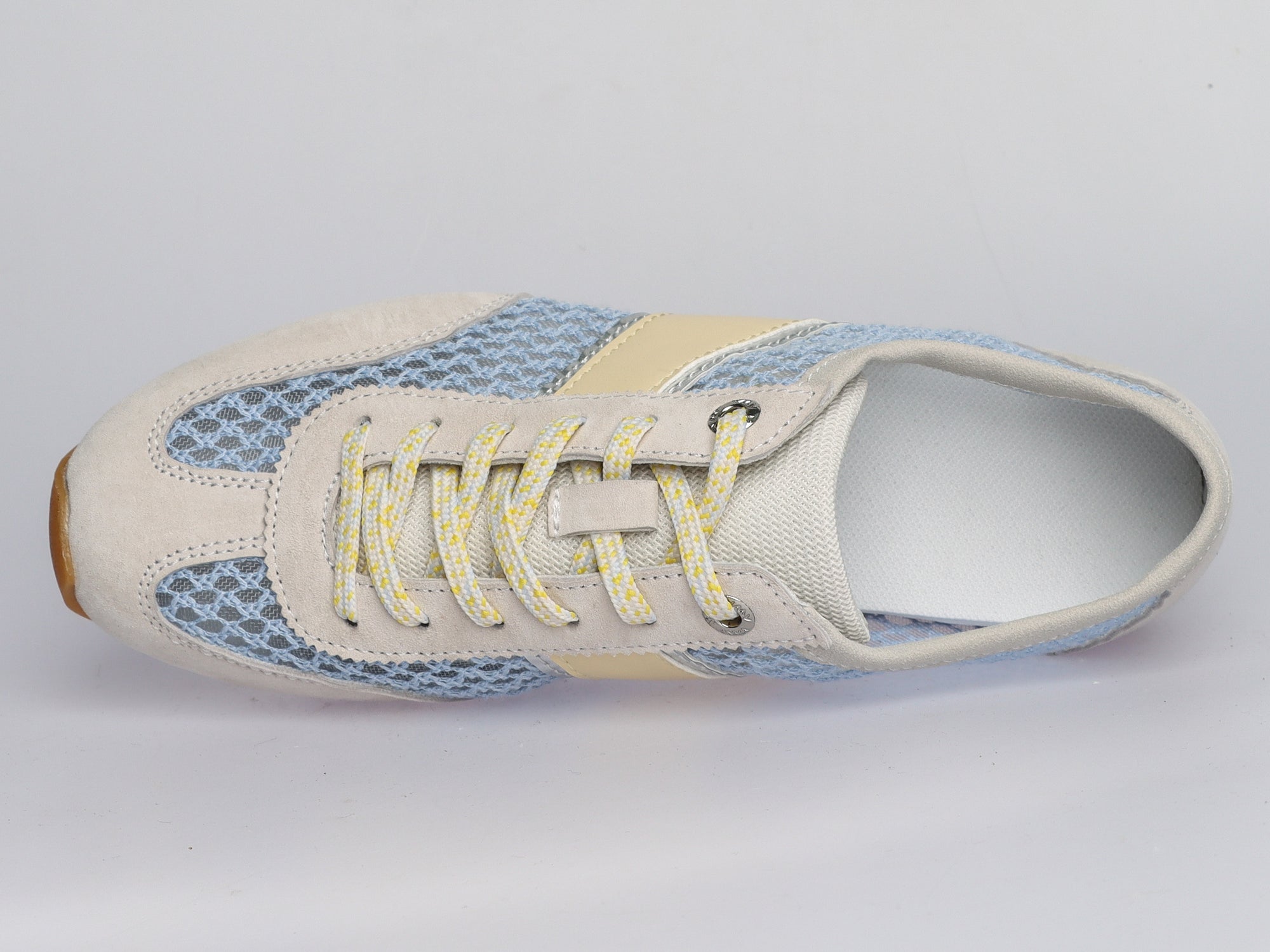 Damen Sneaker aus Veloursleder mit Mesh in Beige | LA BALLERINA | Art. W25924 - La Ballerina