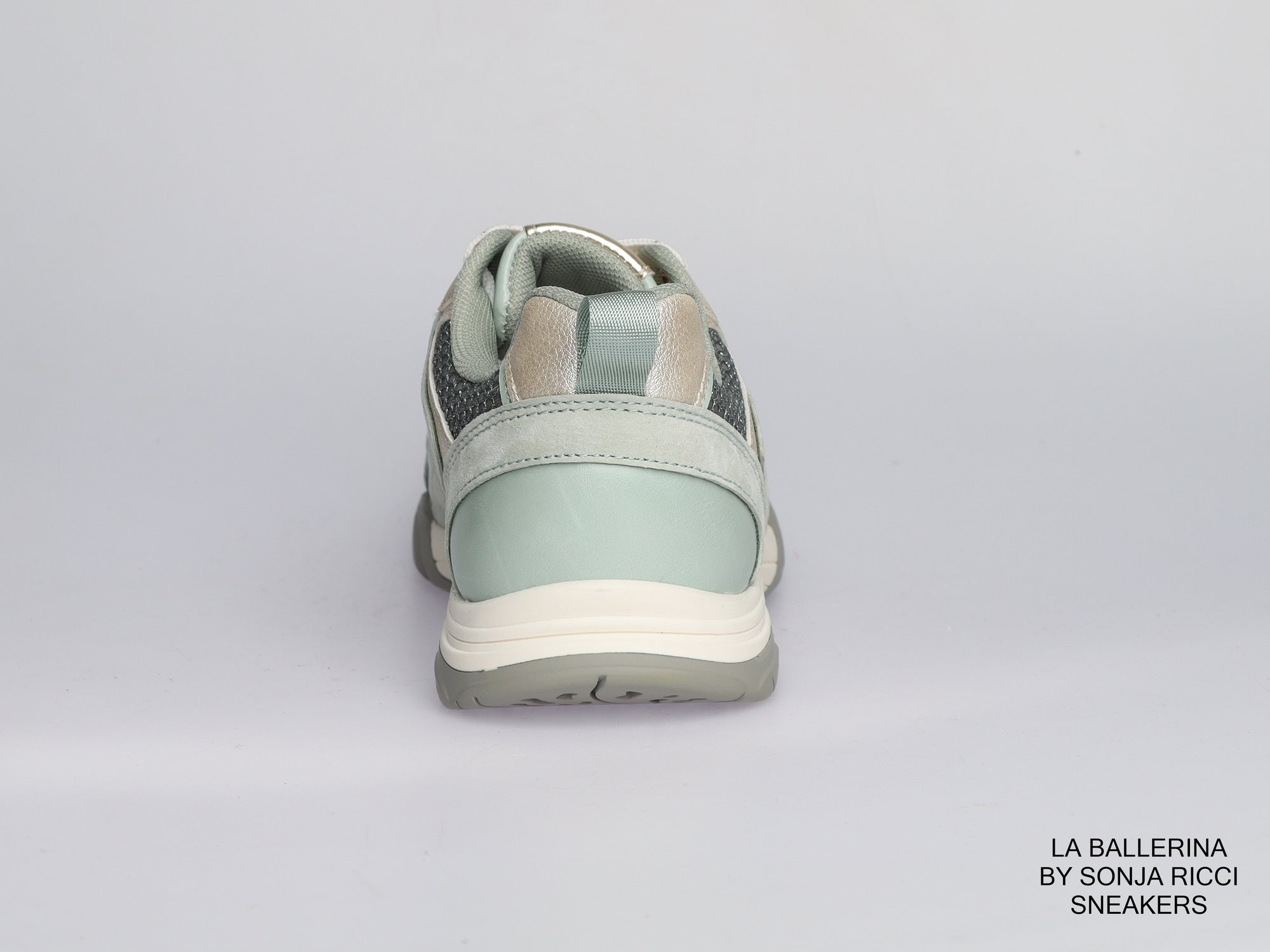 Damen Sneaker aus Veloursleder mit Mesh in Mint | LA BALLERINA | Art. W25956