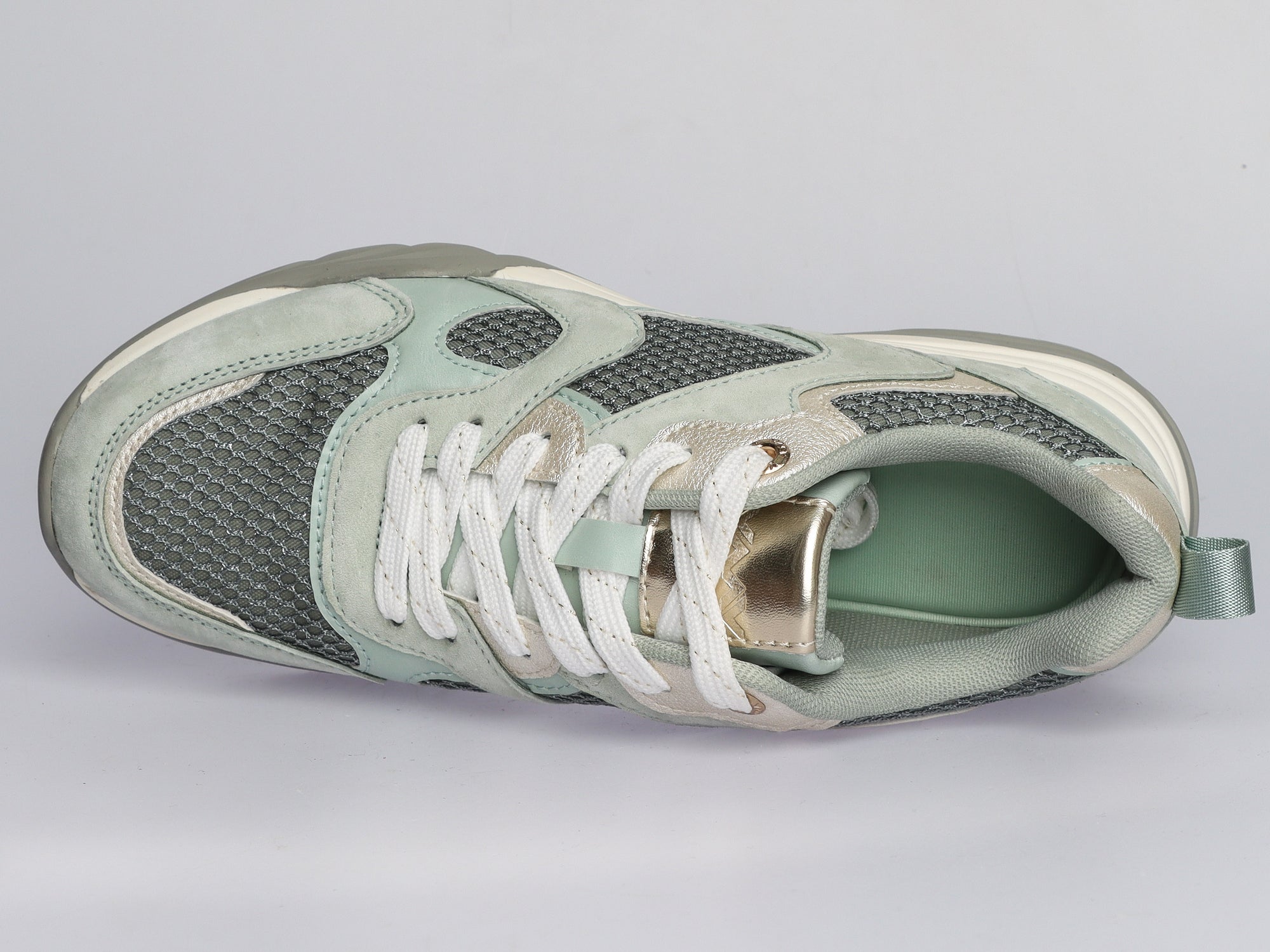 Damen Sneaker aus Veloursleder mit Mesh in Mint | LA BALLERINA | Art. W25956 - La Ballerina