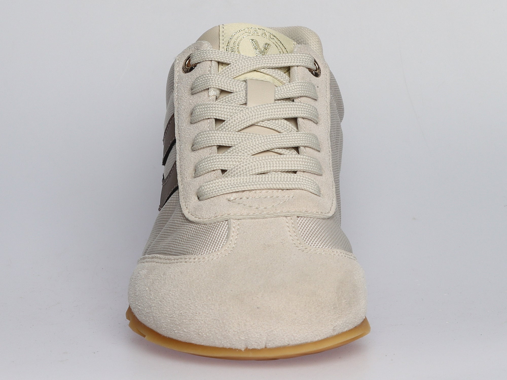 Damen Sneaker aus Veloursleder und Canvas Beige | LA BALLERINA | Art. W25961 - La Ballerina