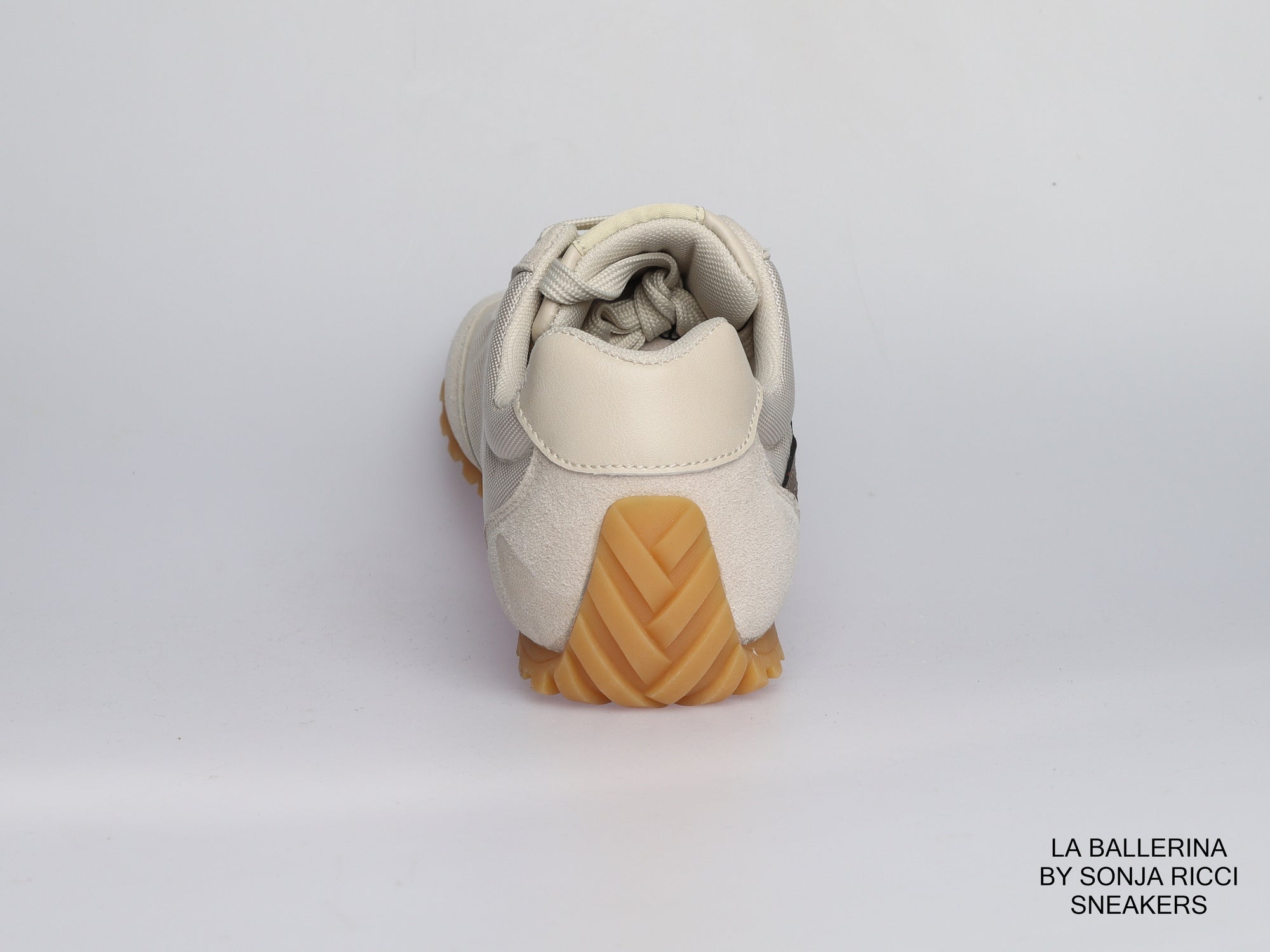 Damen Sneaker aus Veloursleder und Canvas in Beige | LA BALLERINA | Art. W25957
