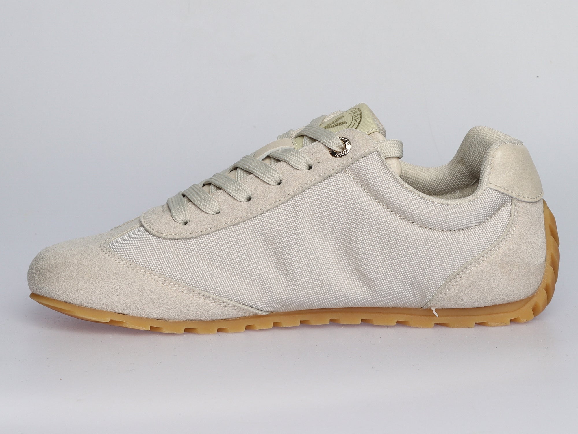 Damen Sneaker aus Veloursleder und Canvas Beige | LA BALLERINA | Art. W25961 - La Ballerina