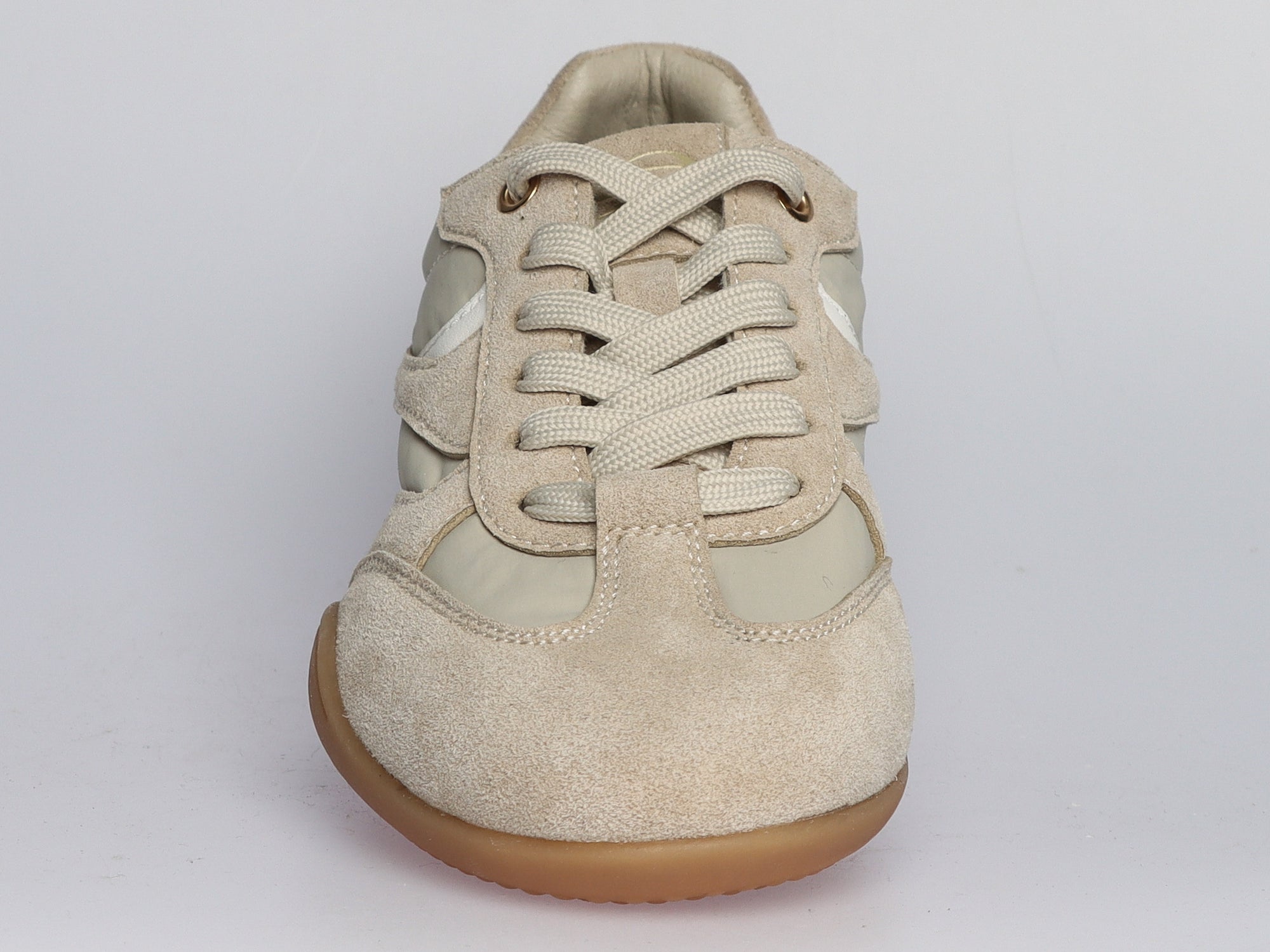 Damen Sneaker aus Veloursleder und Leder Beige | LA BALLERINA | Art. W56639 - La Ballerina