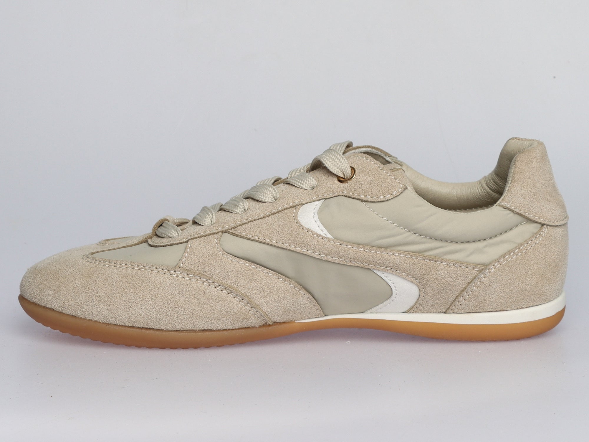 Damen Sneaker aus Veloursleder und Leder Beige | LA BALLERINA | Art. W56639 - La Ballerina