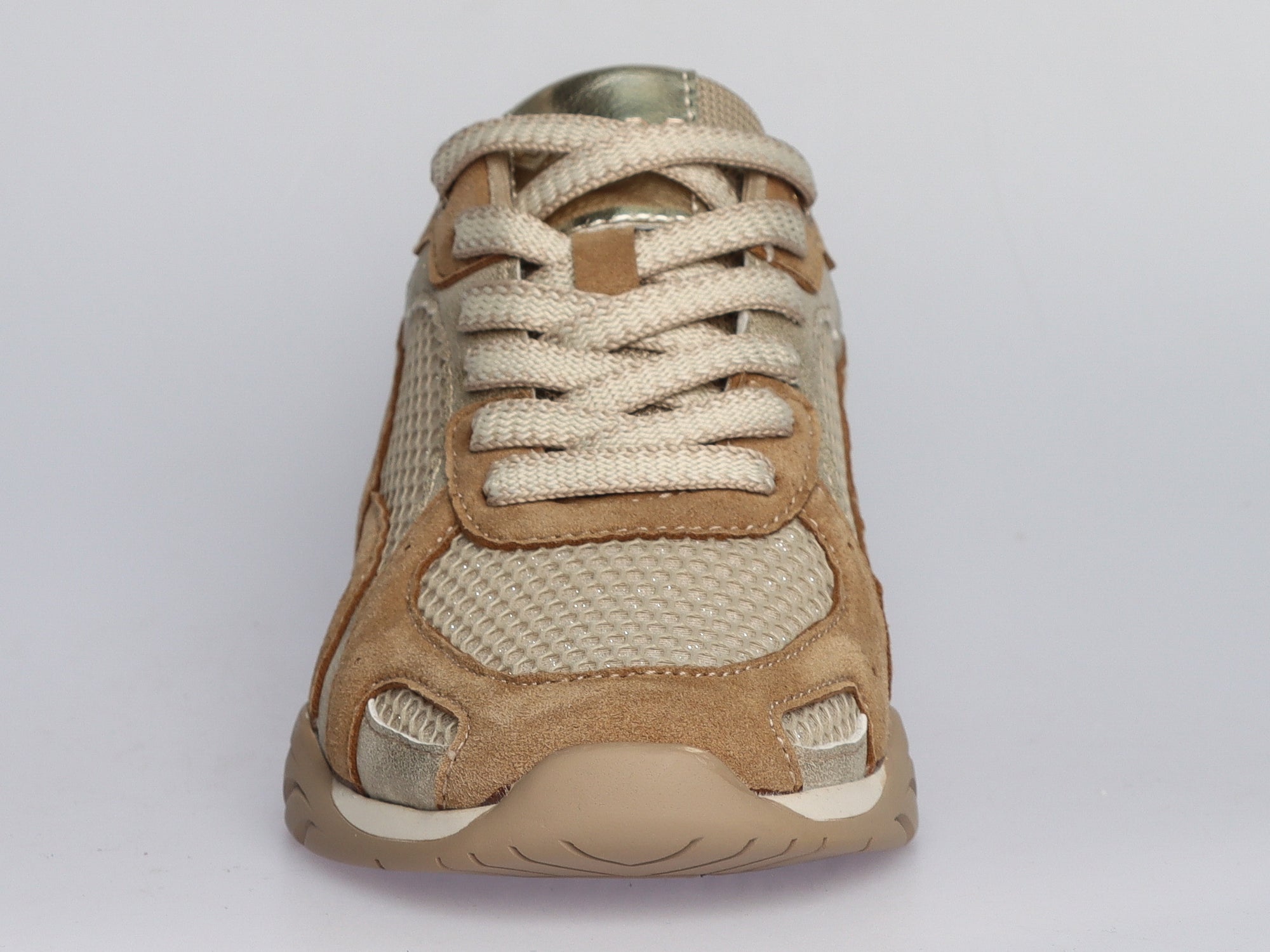 Damen Sneaker aus Veloursleder mit Mesh in Taupe | LA BALLERINA | Art. W26022 - La Ballerina