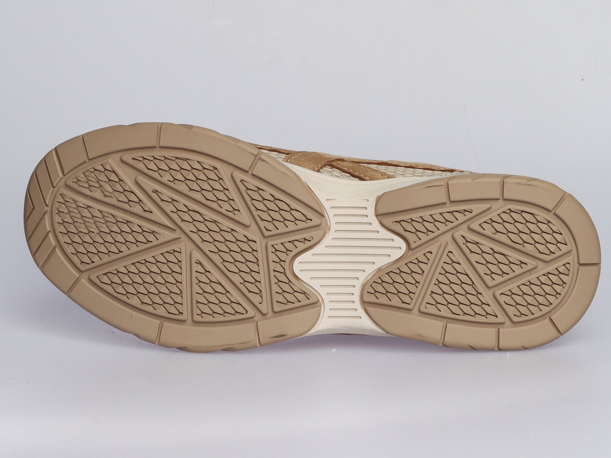 Damen Sneaker aus Veloursleder mit Mesh in Taupe | LA BALLERINA | Art. W26022 - La Ballerina