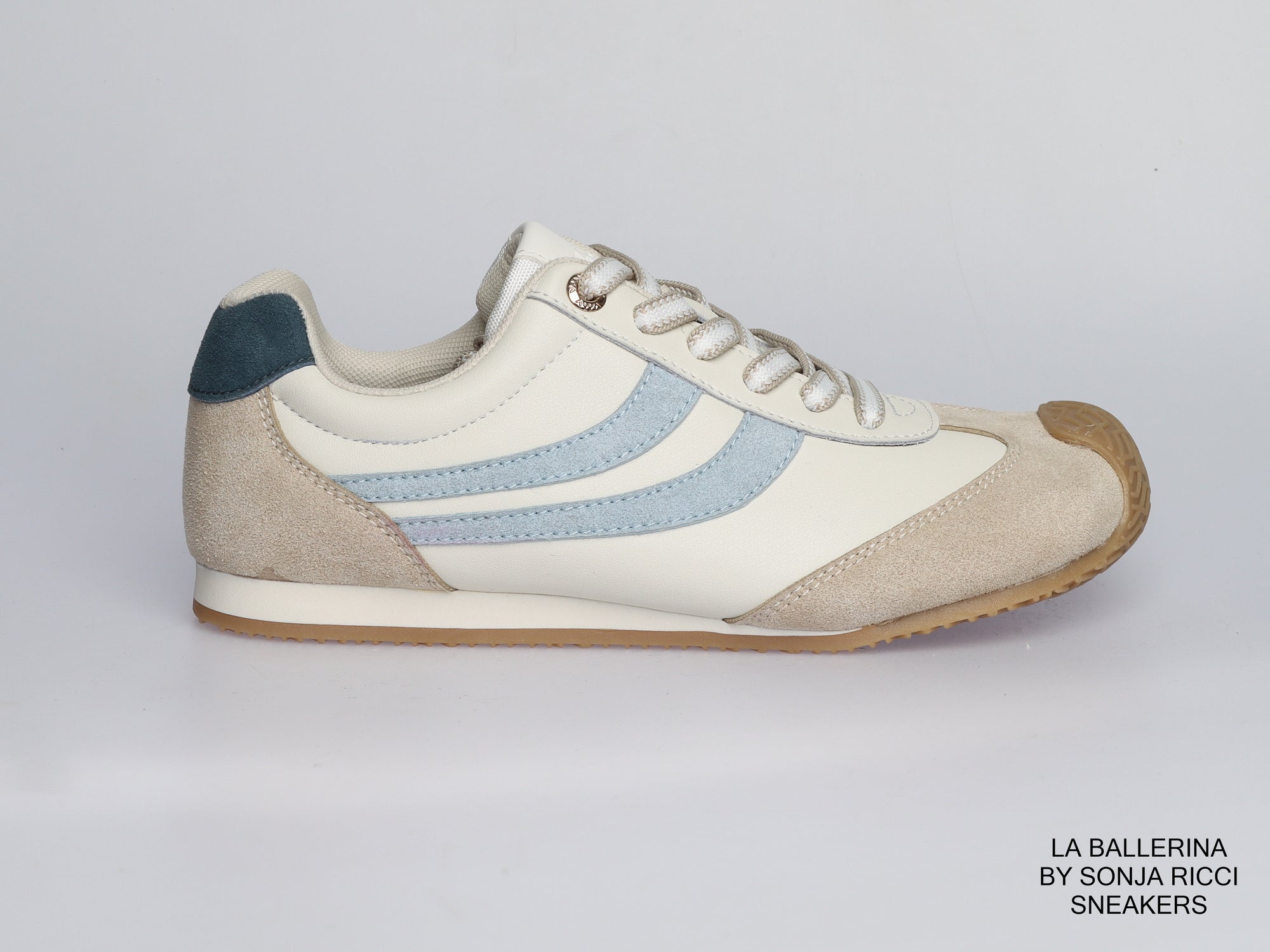 Damen Sneaker aus Veloursleder und Leder in Creme | LA BALLERINA | Art. W52390