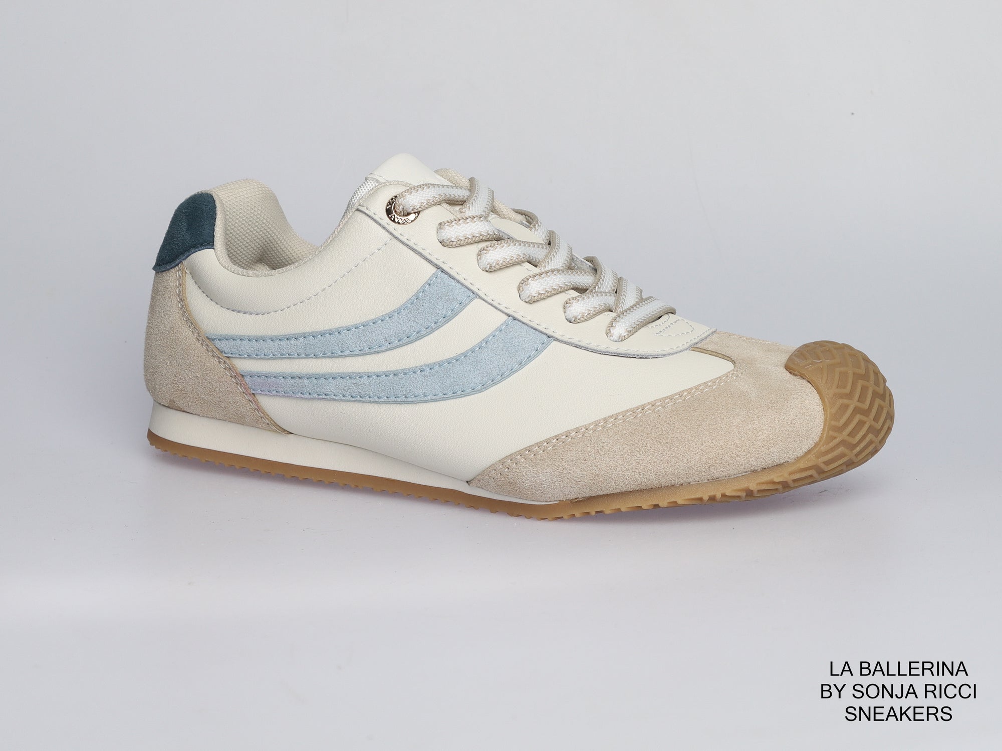 Damen Sneaker aus Veloursleder und Leder in Creme | LA BALLERINA | Art. W52390