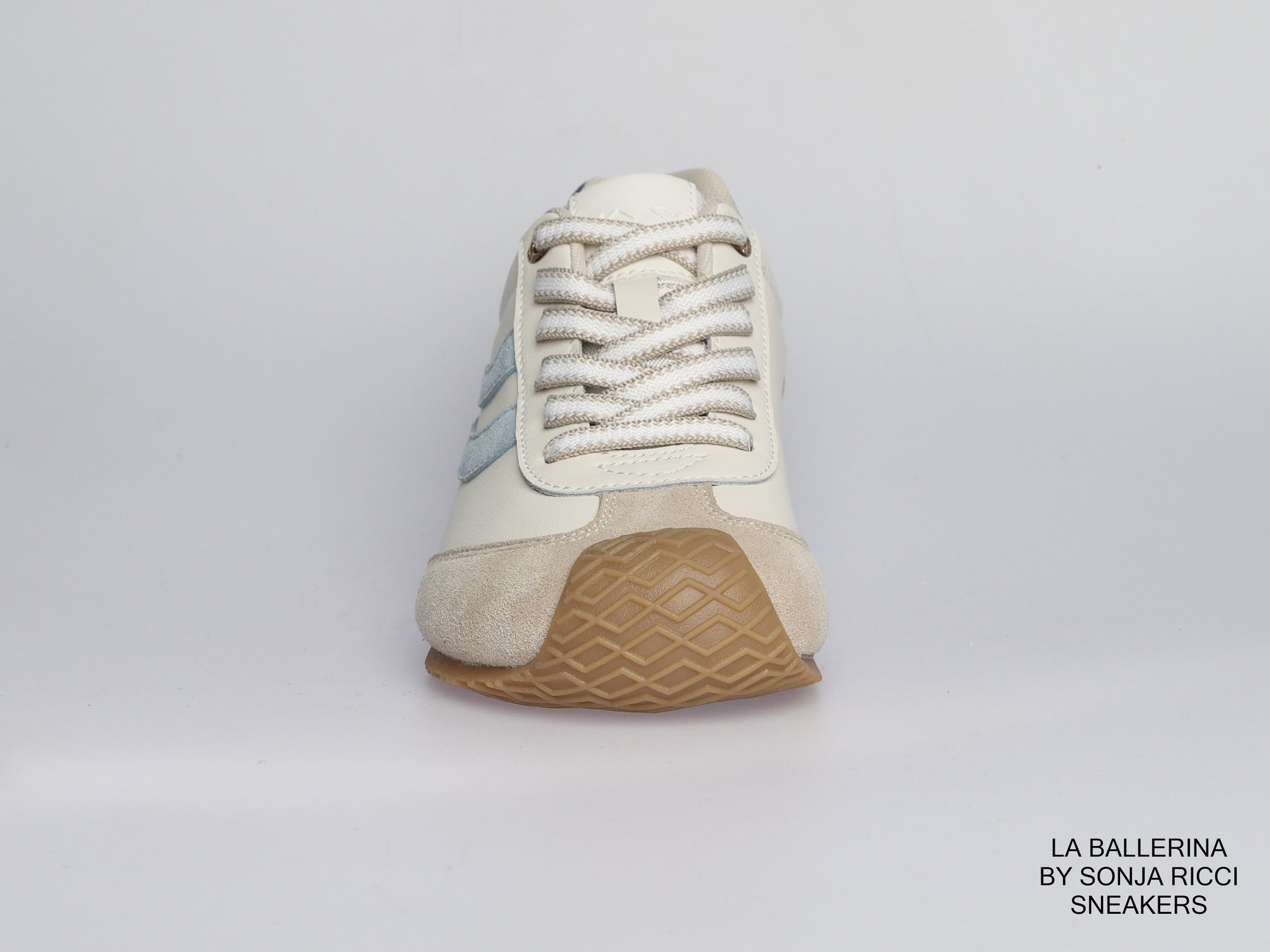 Damen Sneaker aus Veloursleder und Leder in Creme | LA BALLERINA | Art. W52390