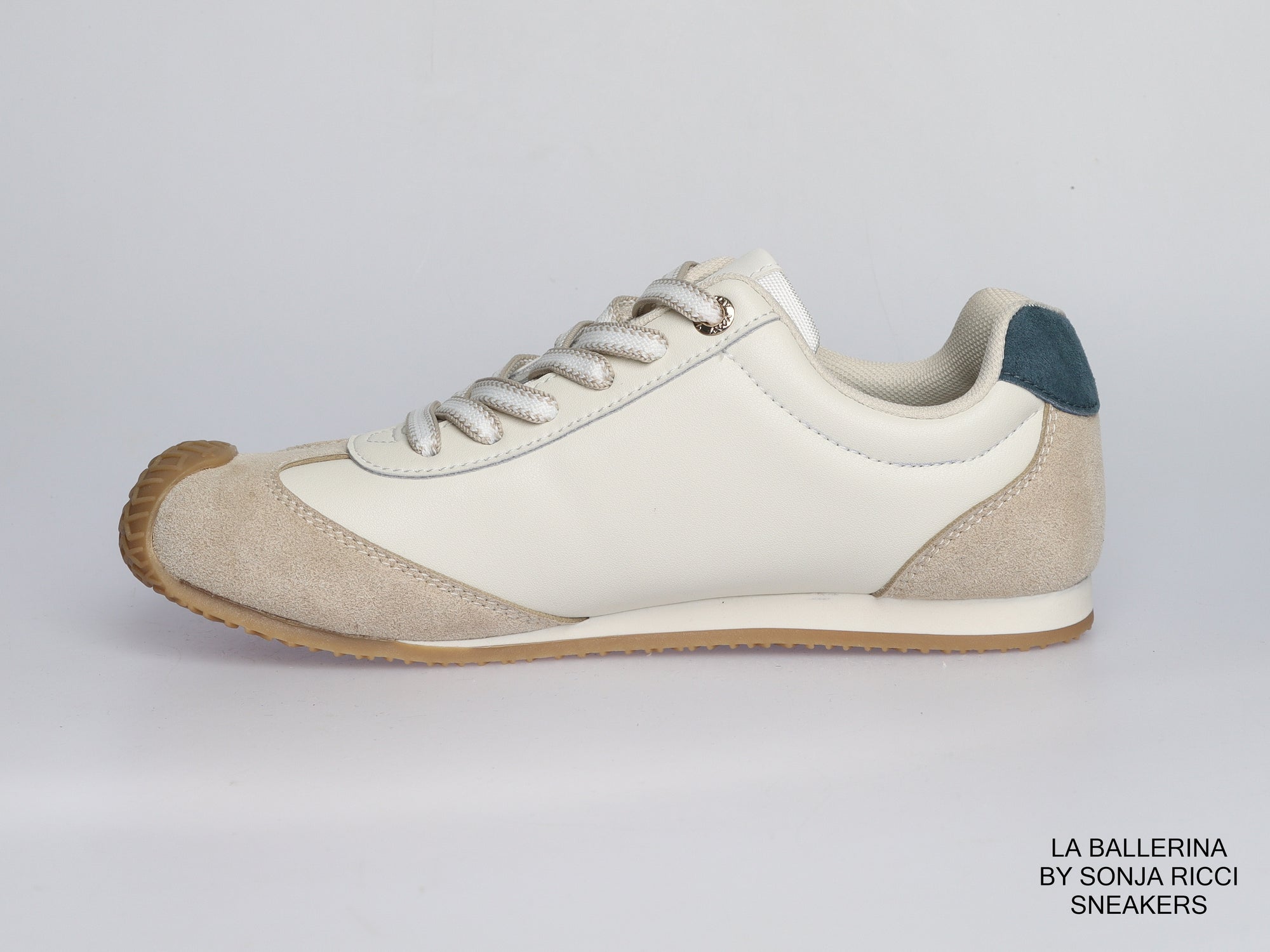 Damen Sneaker aus Veloursleder und Leder in Creme | LA BALLERINA | Art. W52390