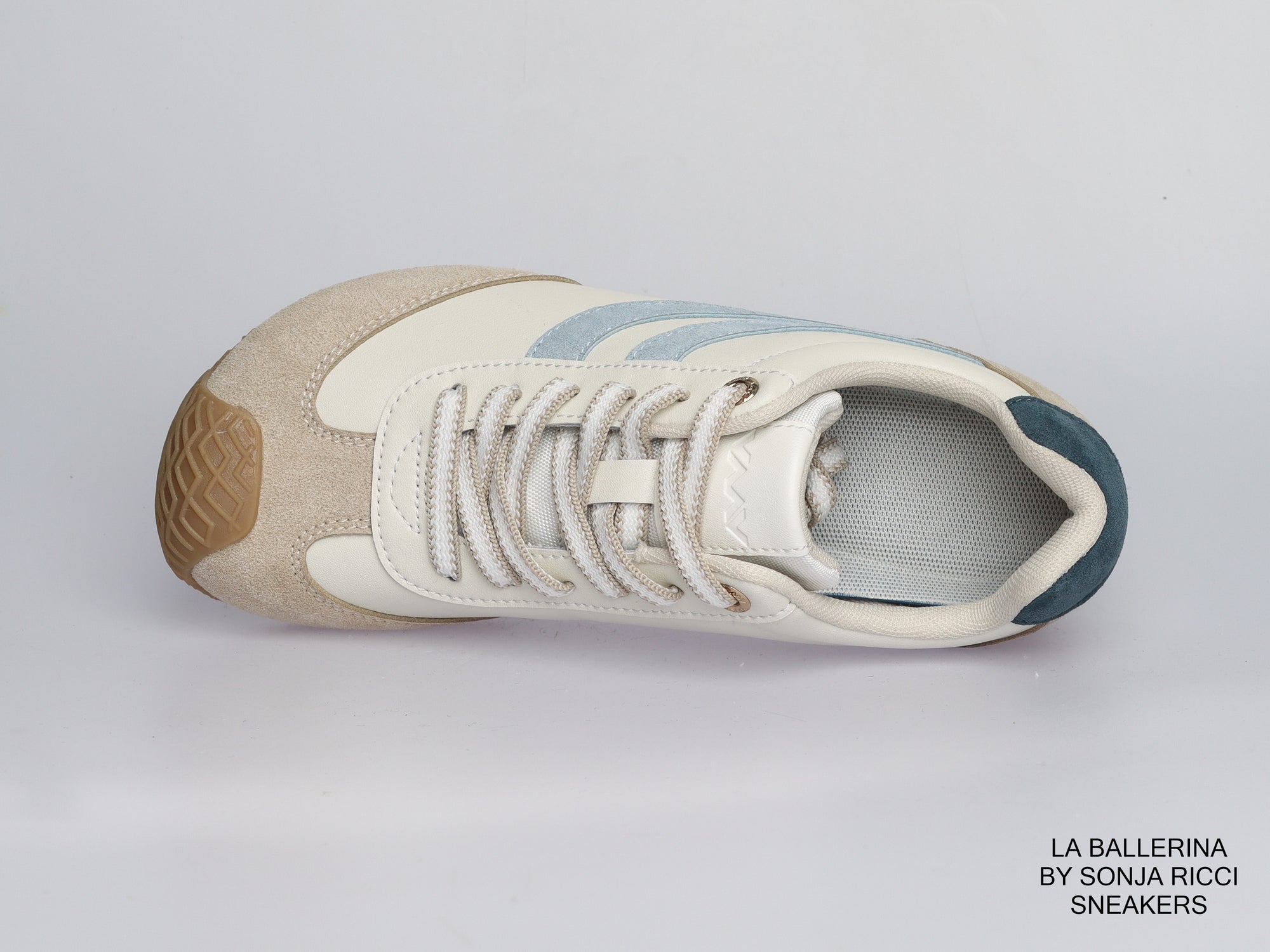 Damen Sneaker aus Veloursleder und Leder in Creme | LA BALLERINA | Art. W52390