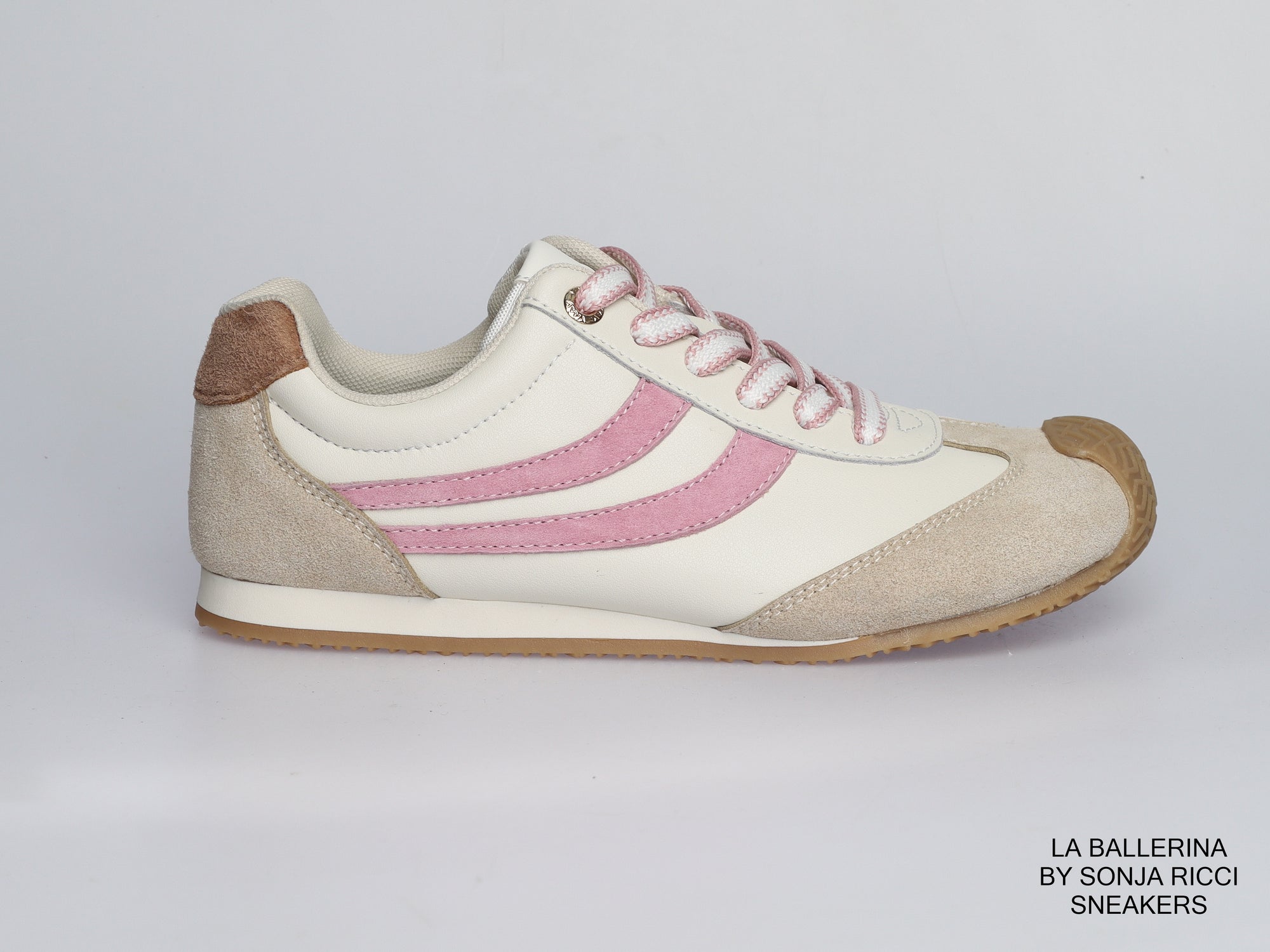 Damen Sneaker aus Veloursleder und Leder in Creme | LA BALLERINA | Art. W52391