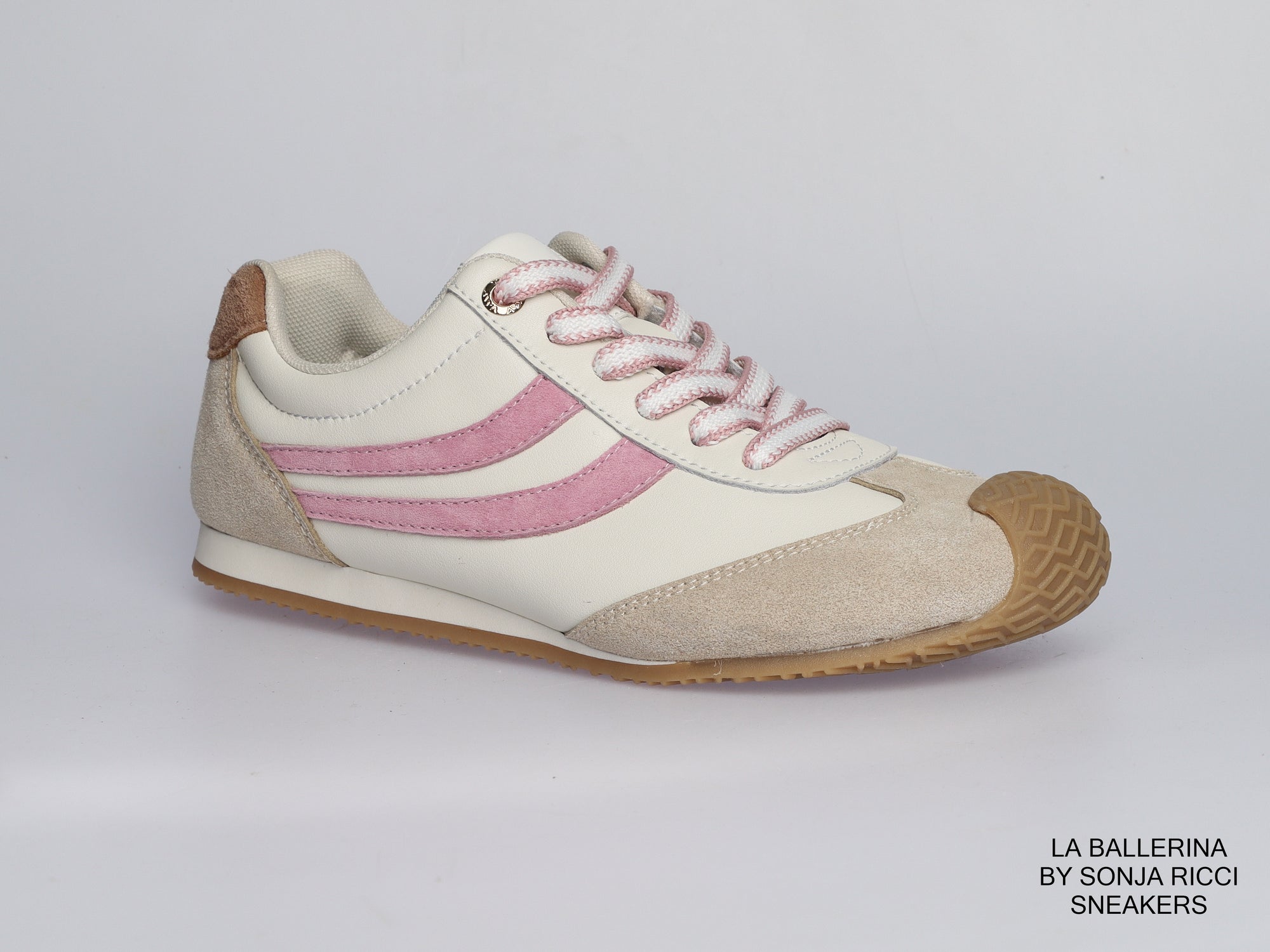 Damen Sneaker aus Veloursleder und Leder in Creme | LA BALLERINA | Art. W52391