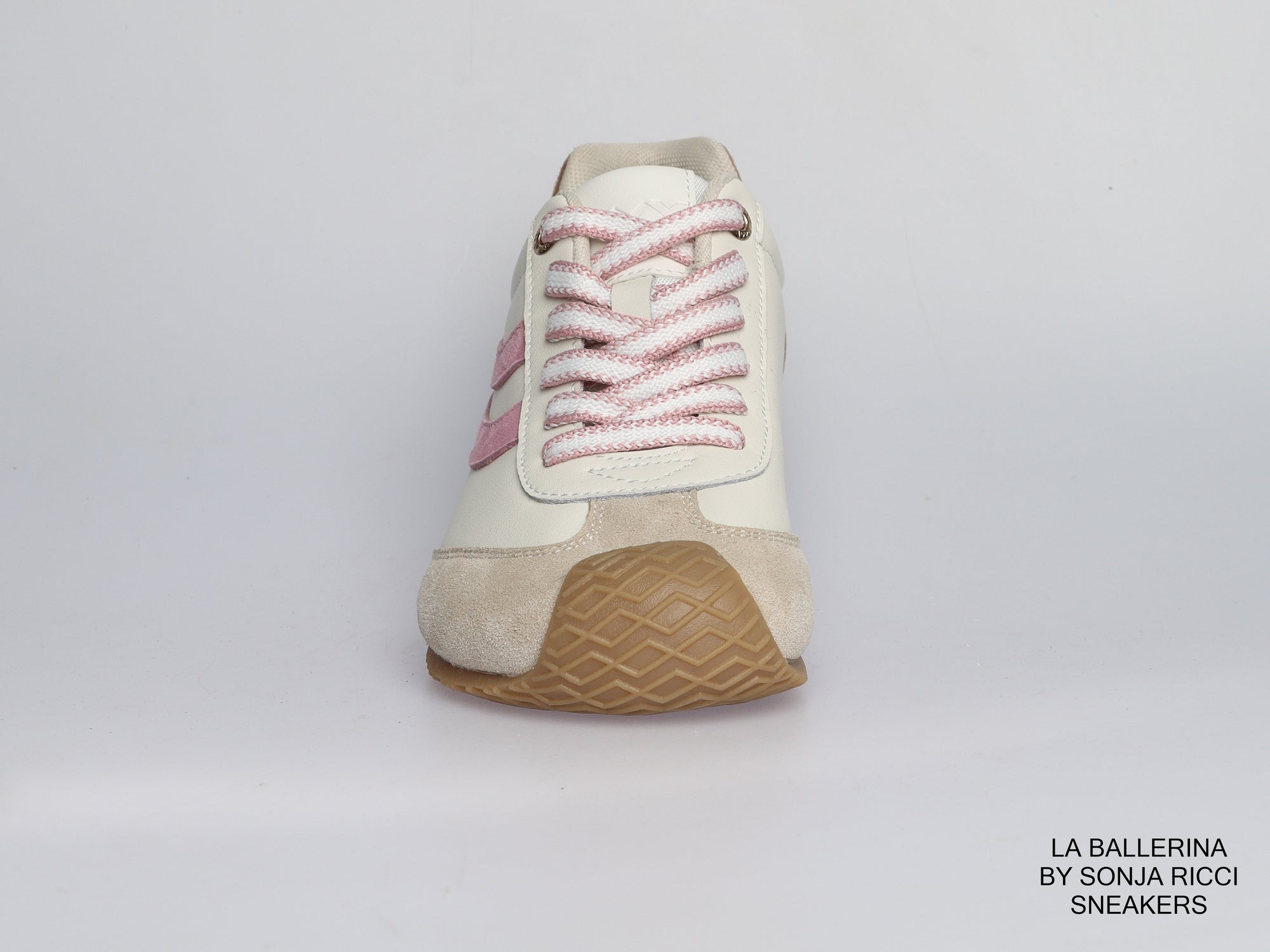 Damen Sneaker aus Veloursleder und Leder in Creme | LA BALLERINA | Art. W52391