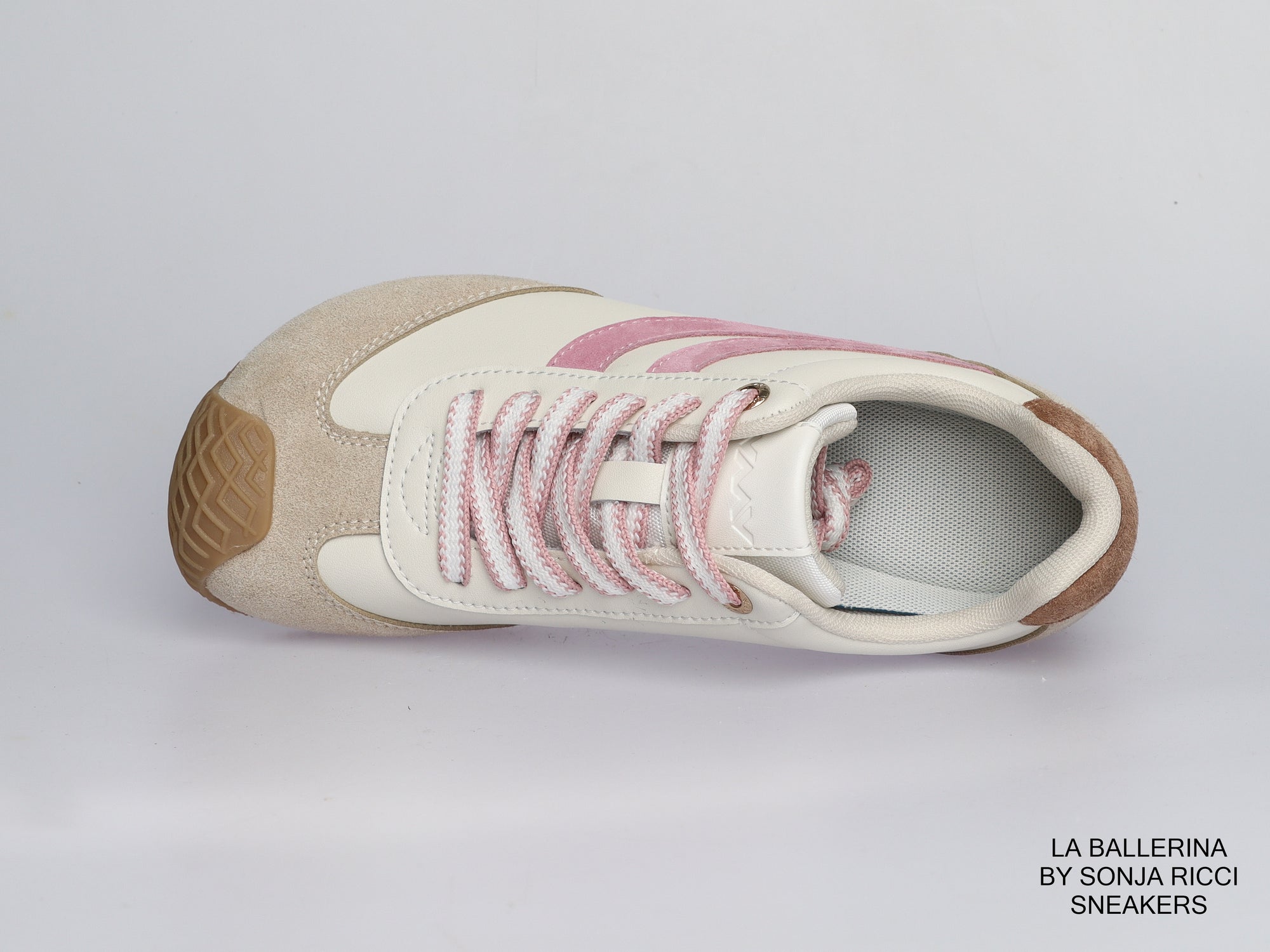 Damen Sneaker aus Veloursleder und Leder in Creme | LA BALLERINA | Art. W52391