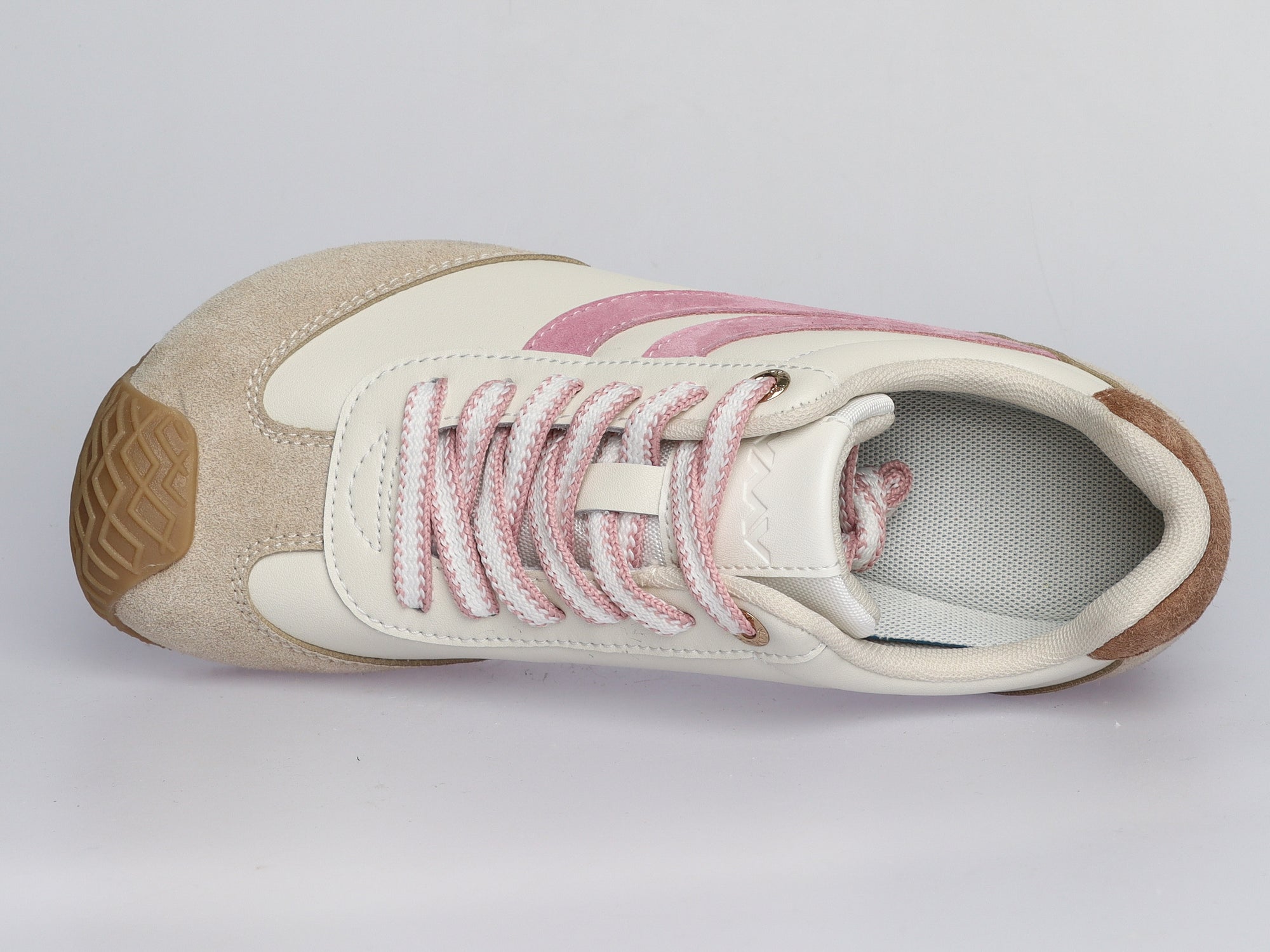 Damen Sneaker aus Veloursleder und Leder in Creme-rosa | LA BALLERINA | Art. W26028 - La Ballerina