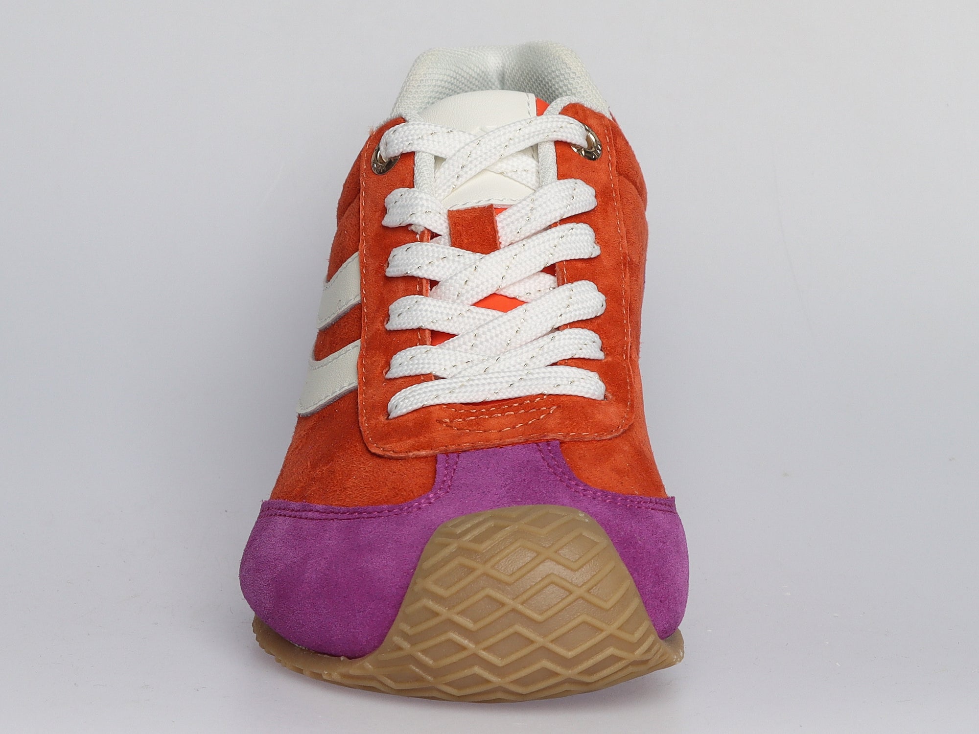 Damen Sneaker aus Veloursleder in Orange und Violett | LA BALLERINA | Art. W26028 - La Ballerina