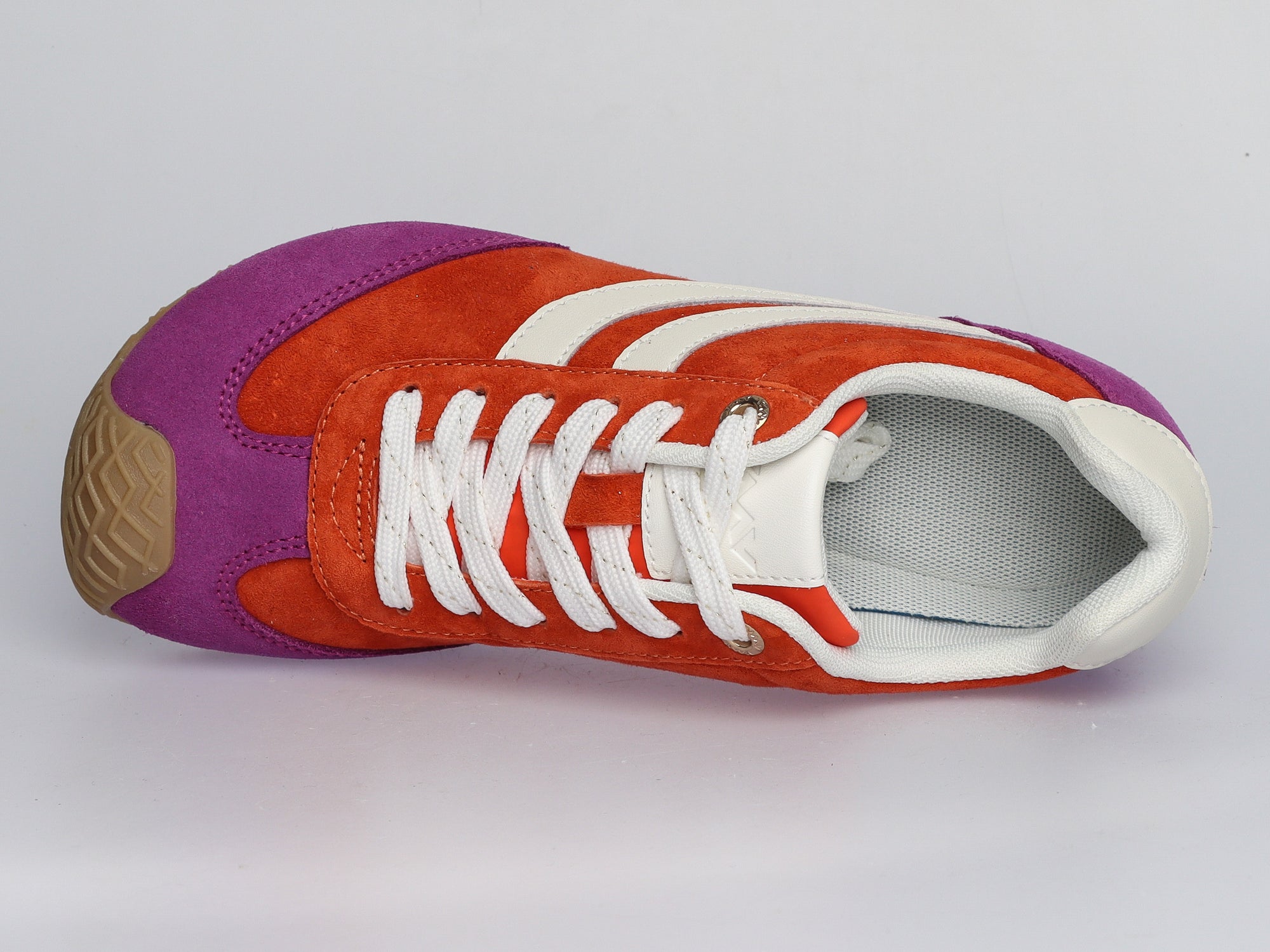 Damen Sneaker aus Veloursleder in Orange und Violett | LA BALLERINA | Art. W26028 - La Ballerina