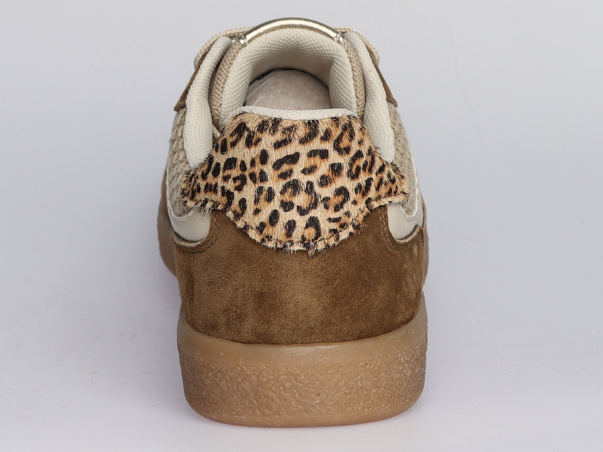 Damen Sneaker aus Veloursleder mit Glitzerdetails in Beige | LA BALLERINA | Art. W52392 - La Ballerina