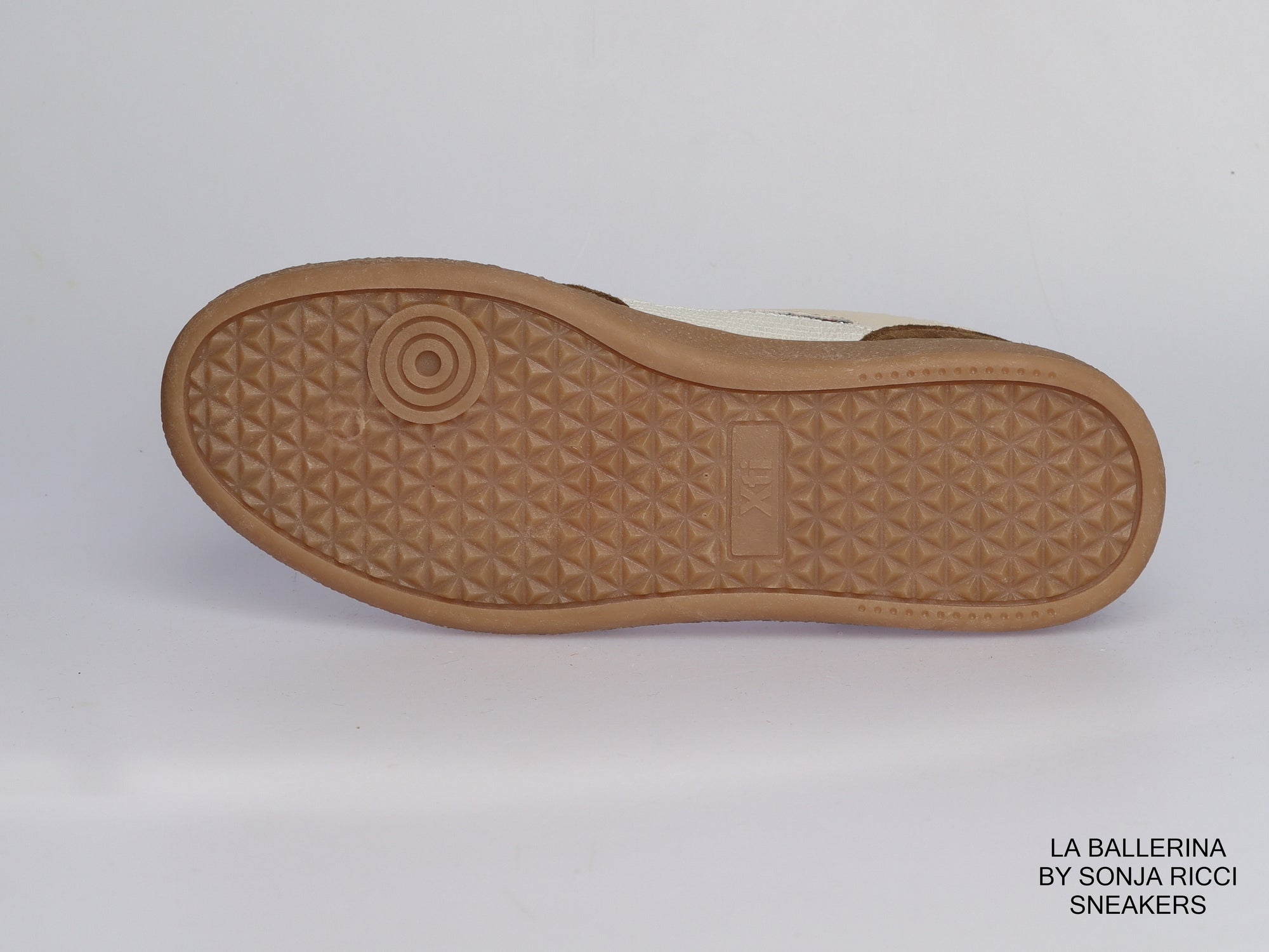 Damen Sneaker aus Veloursleder mit Glitzerdetails in Beige | LA BALLERINA | Art. W52392