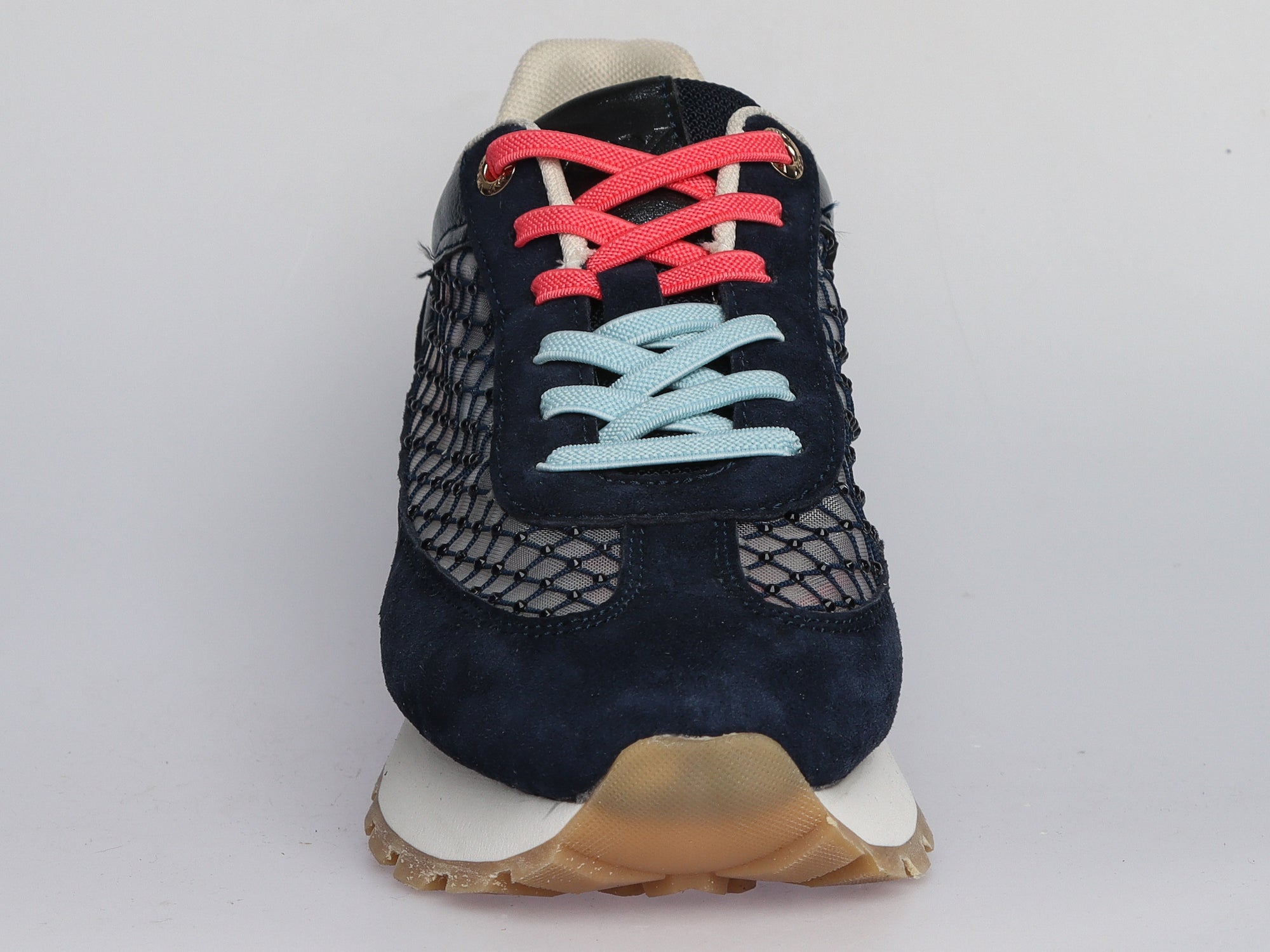 Damen Sneaker aus Veloursleder mit Mesh in Navy | LA BALLERINA | Art. W25956 - La Ballerina