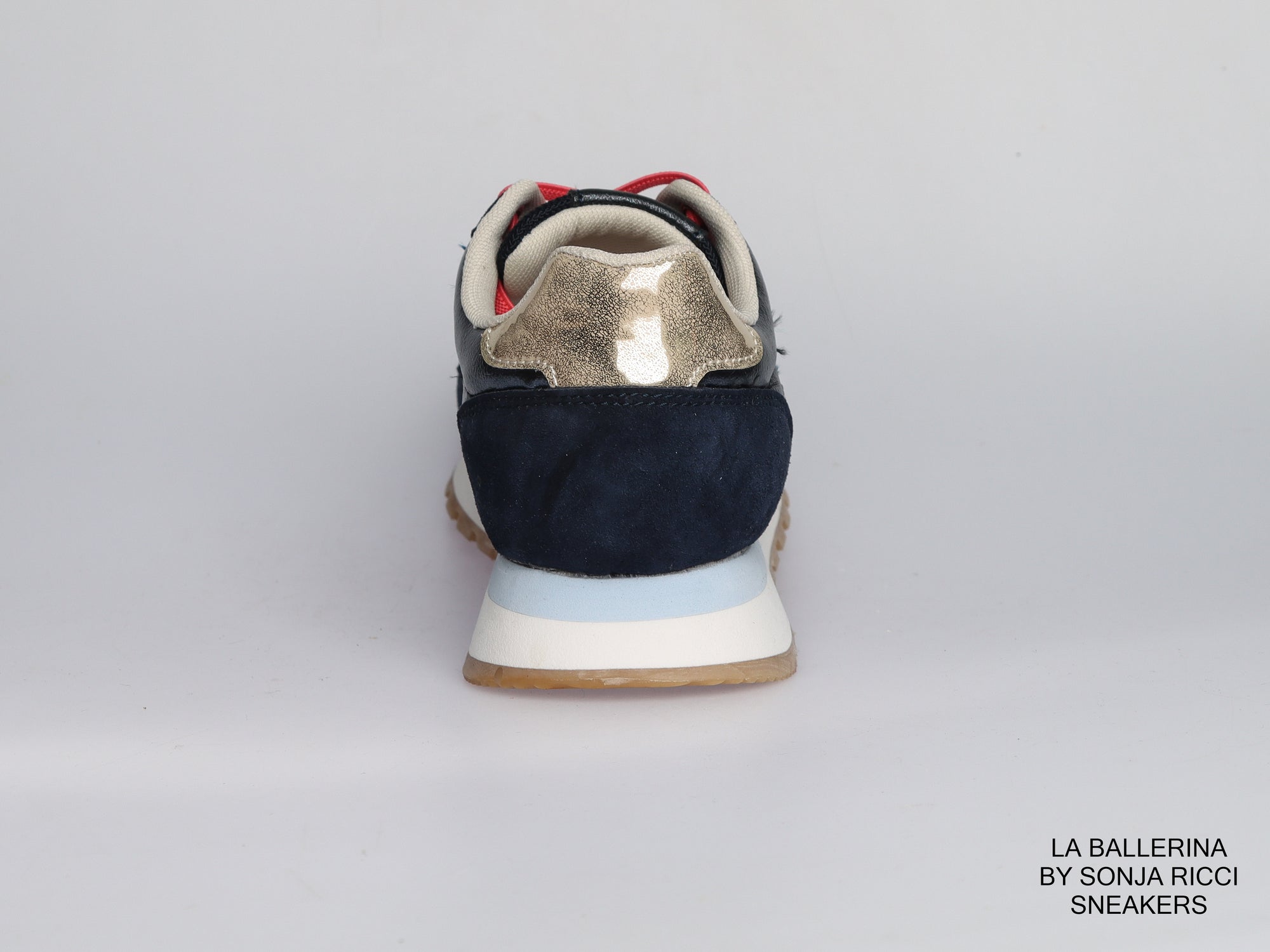 Damen Sneaker aus Veloursleder mit Mesh in Navy | LA BALLERINA | Art. W52393