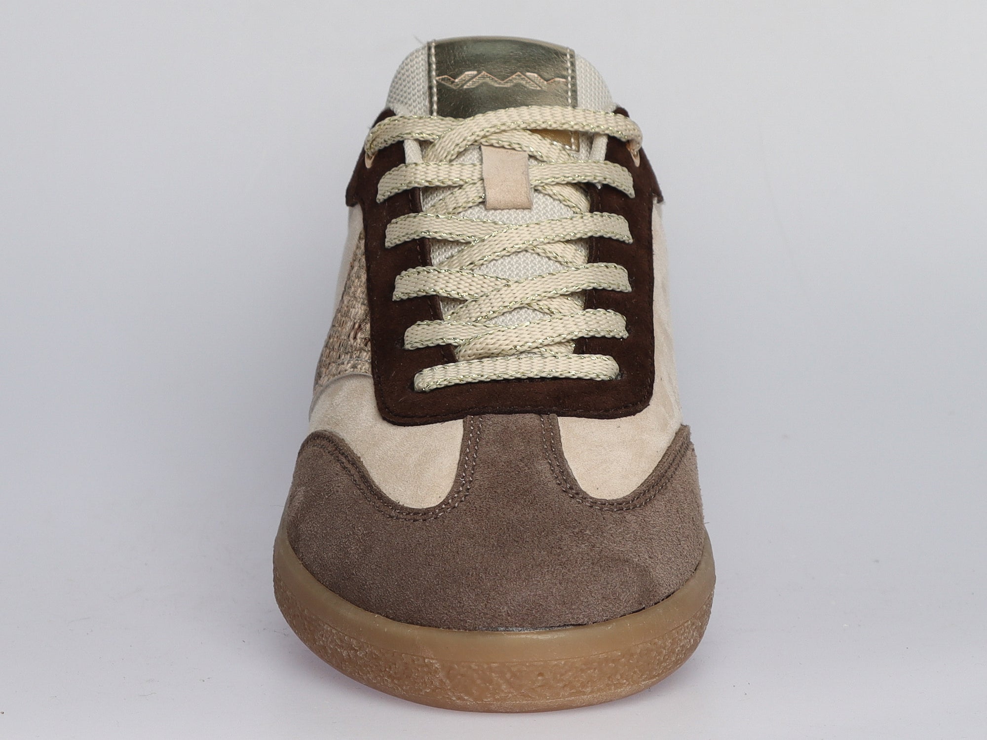 Damen Sneaker aus Veloursleder mit Metallic-Leder in Taupe | LA BALLERINA | Art. W26035 - La Ballerina