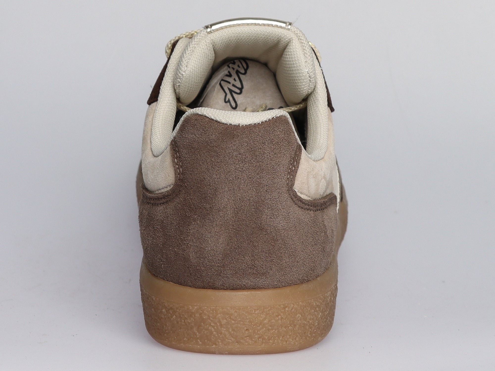 Damen Sneaker aus Veloursleder mit Metallic-Leder in Taupe | LA BALLERINA | Art. W26035 - La Ballerina
