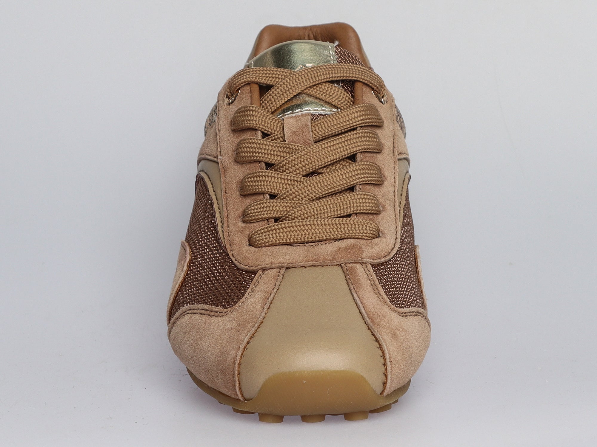 Damen Sneaker aus Veloursleder mit Mesh in Taupe | LA BALLERINA | Art. W52395 - La Ballerina