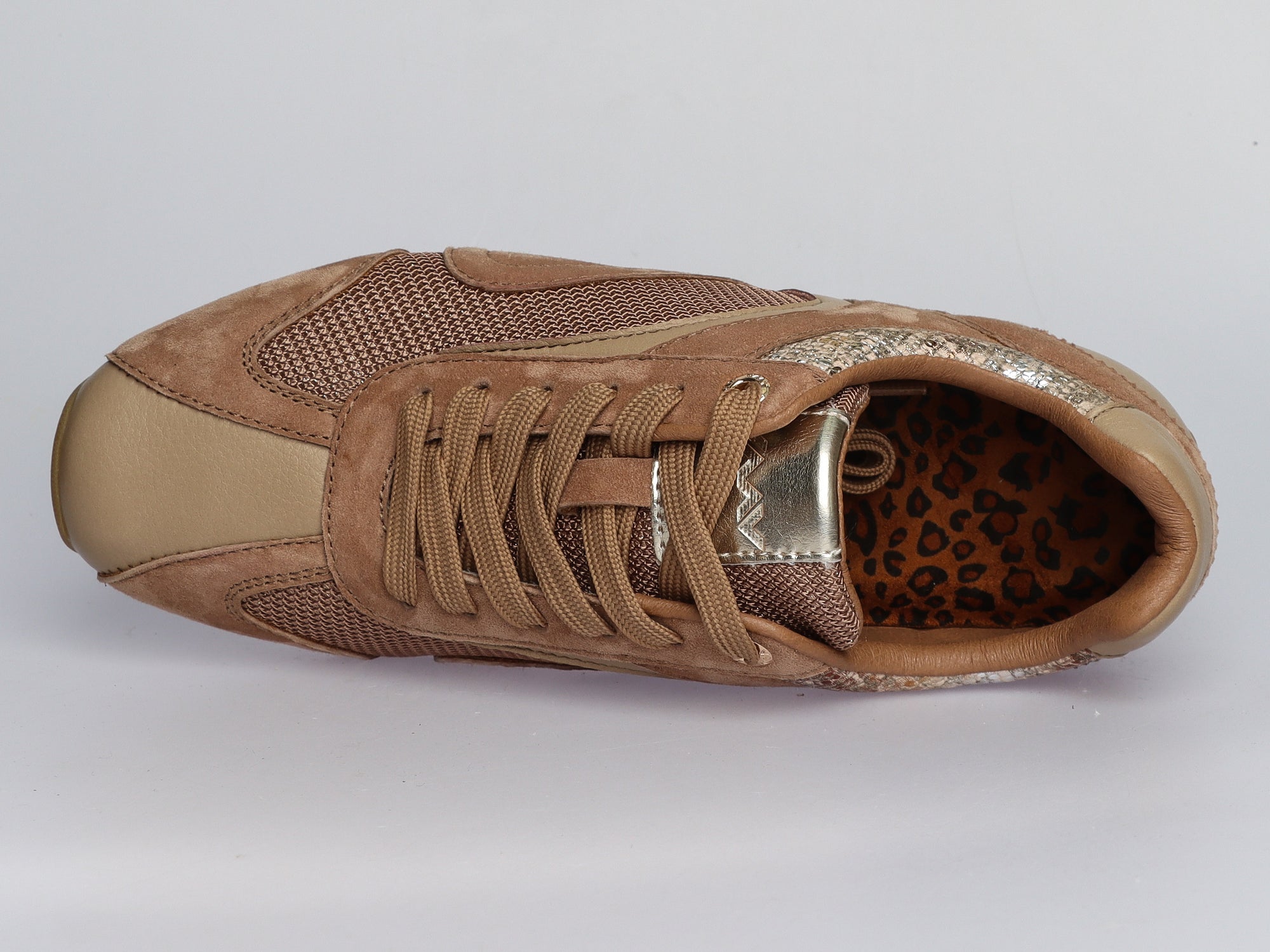 Damen Sneaker aus Veloursleder mit Mesh in Taupe | LA BALLERINA | Art. W52395 - La Ballerina