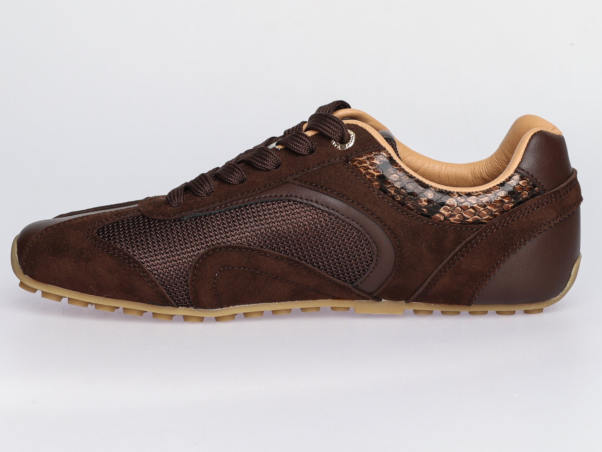 Damen Sneaker aus Veloursleder mit Mesh Braun | LA BALLERINA | Art. W52396 - La Ballerina