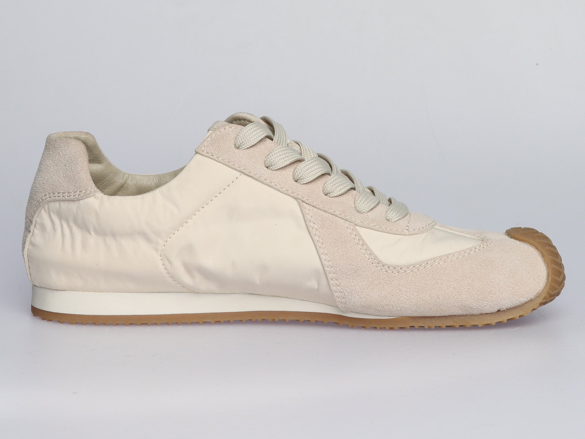 Damen Sneaker aus Veloursleder und Leder Creme | LA BALLERINA | Art. W52397 - La Ballerina