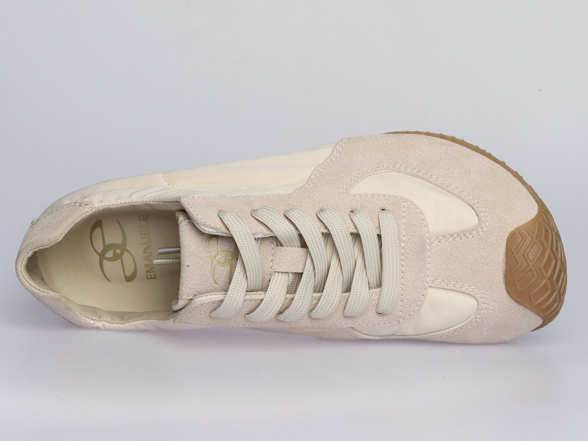 Damen Sneaker aus Veloursleder und Leder Creme | LA BALLERINA | Art. W52397 - La Ballerina