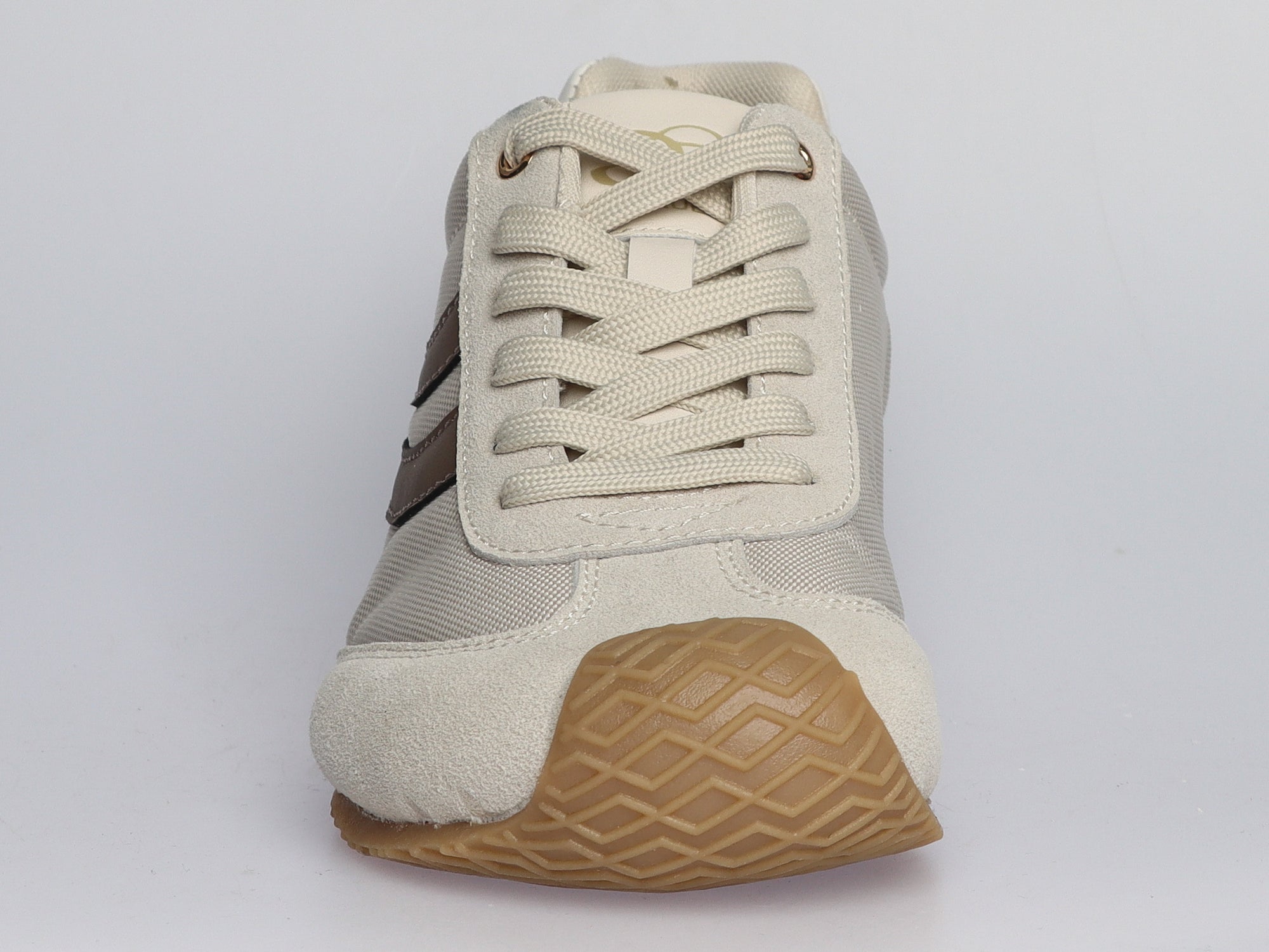 Damen Sneaker aus Veloursleder und Canvas in Beige | LA BALLERINA | Art. W25957 - La Ballerina