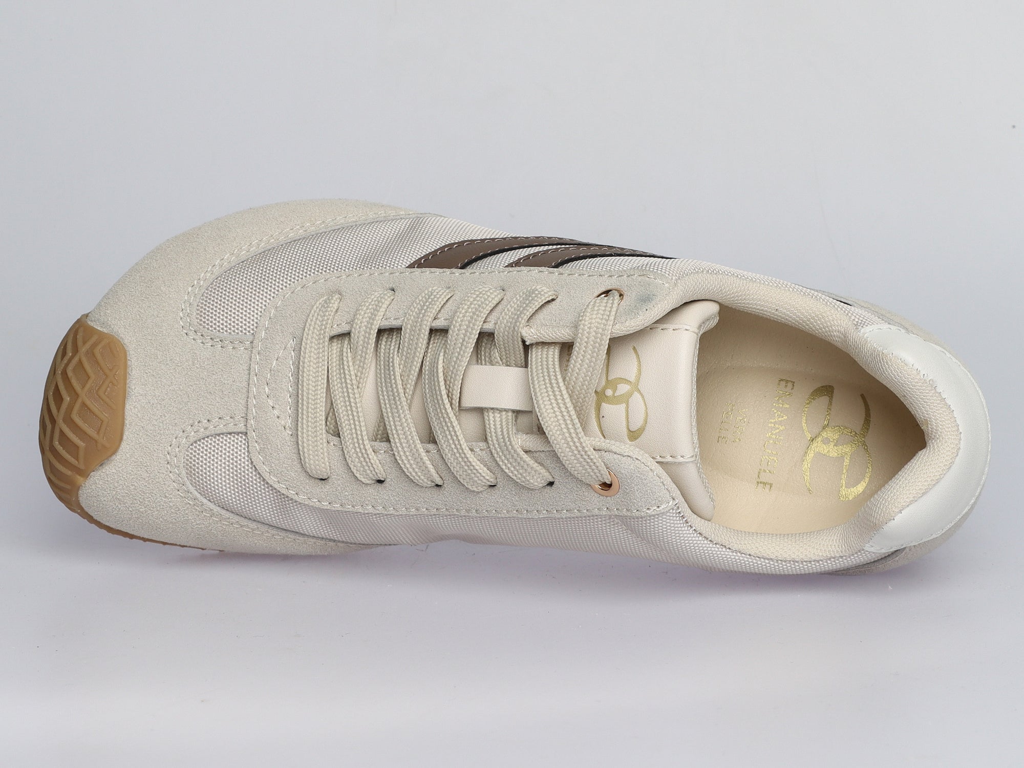 Damen Sneaker aus Veloursleder und Canvas in Beige | LA BALLERINA | Art. W25957 - La Ballerina