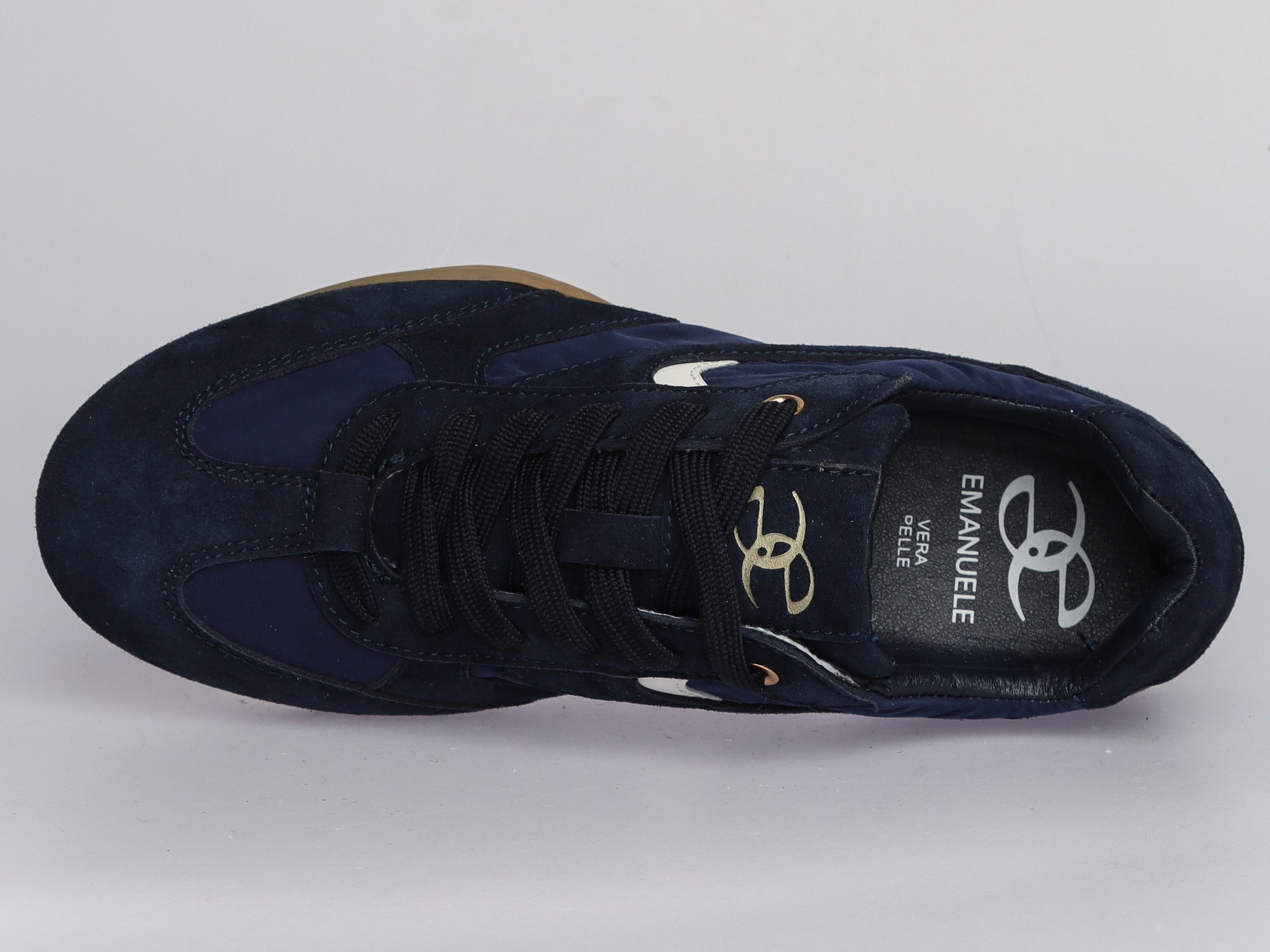 Damen Sneaker aus Veloursleder und Leder Navy | LA BALLERINA | Art. W52399 - La Ballerina